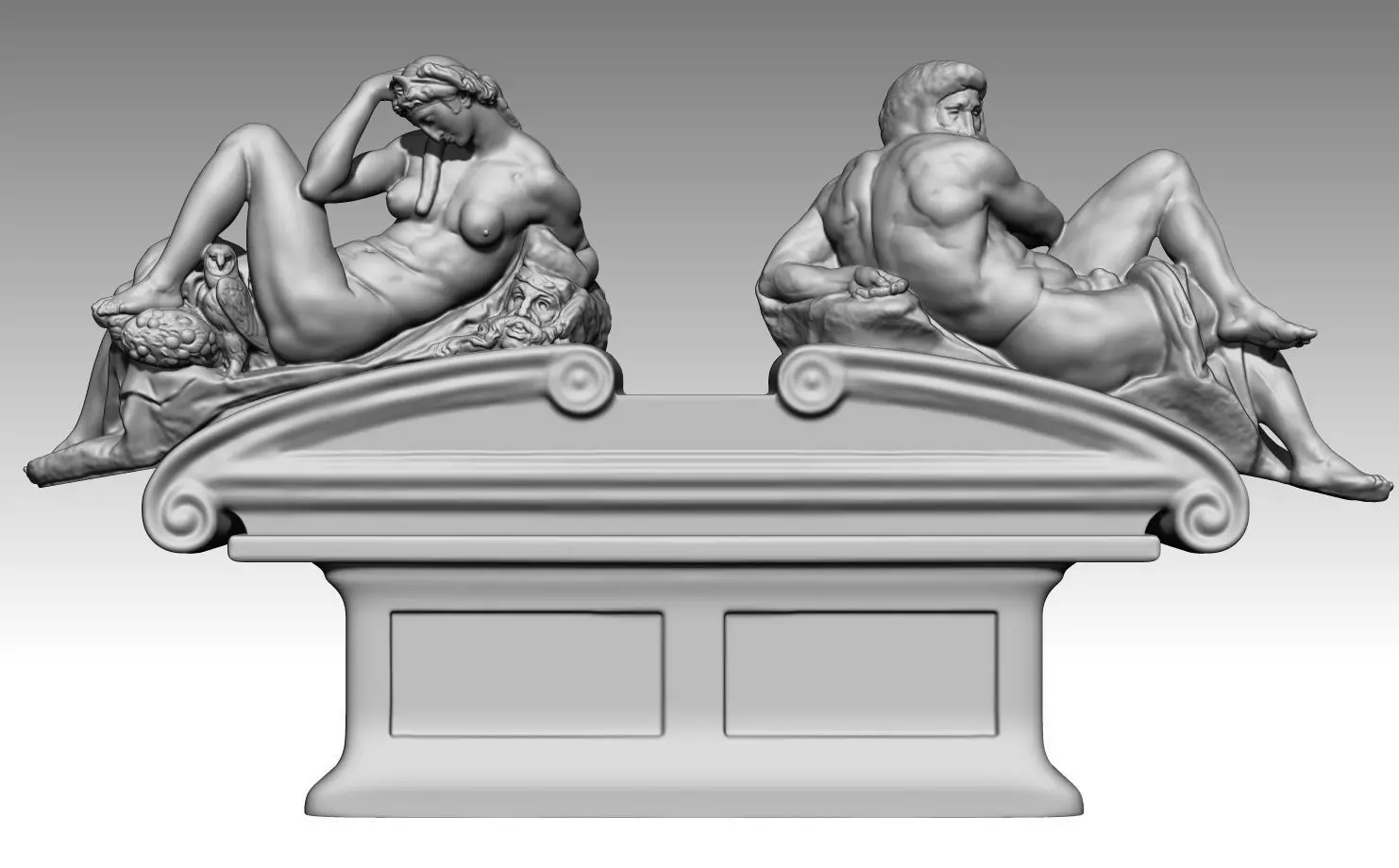 day and night by michelangelo  buonarroti 3D print model_0