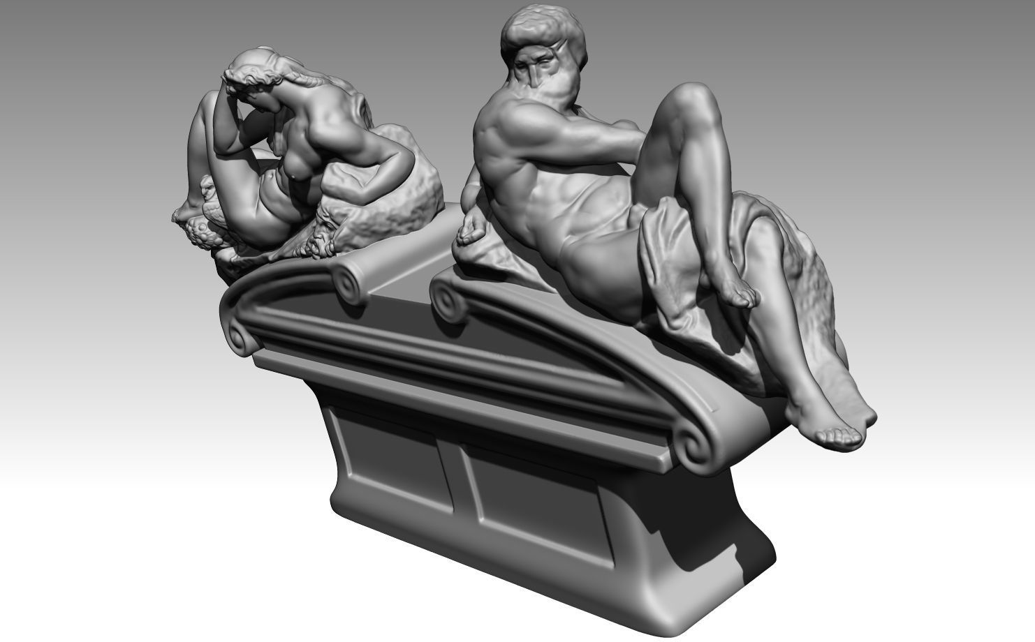 day and night by michelangelo  buonarroti 3D print model_10