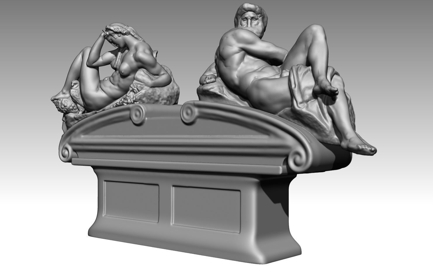 day and night by michelangelo  buonarroti 3D print model_12