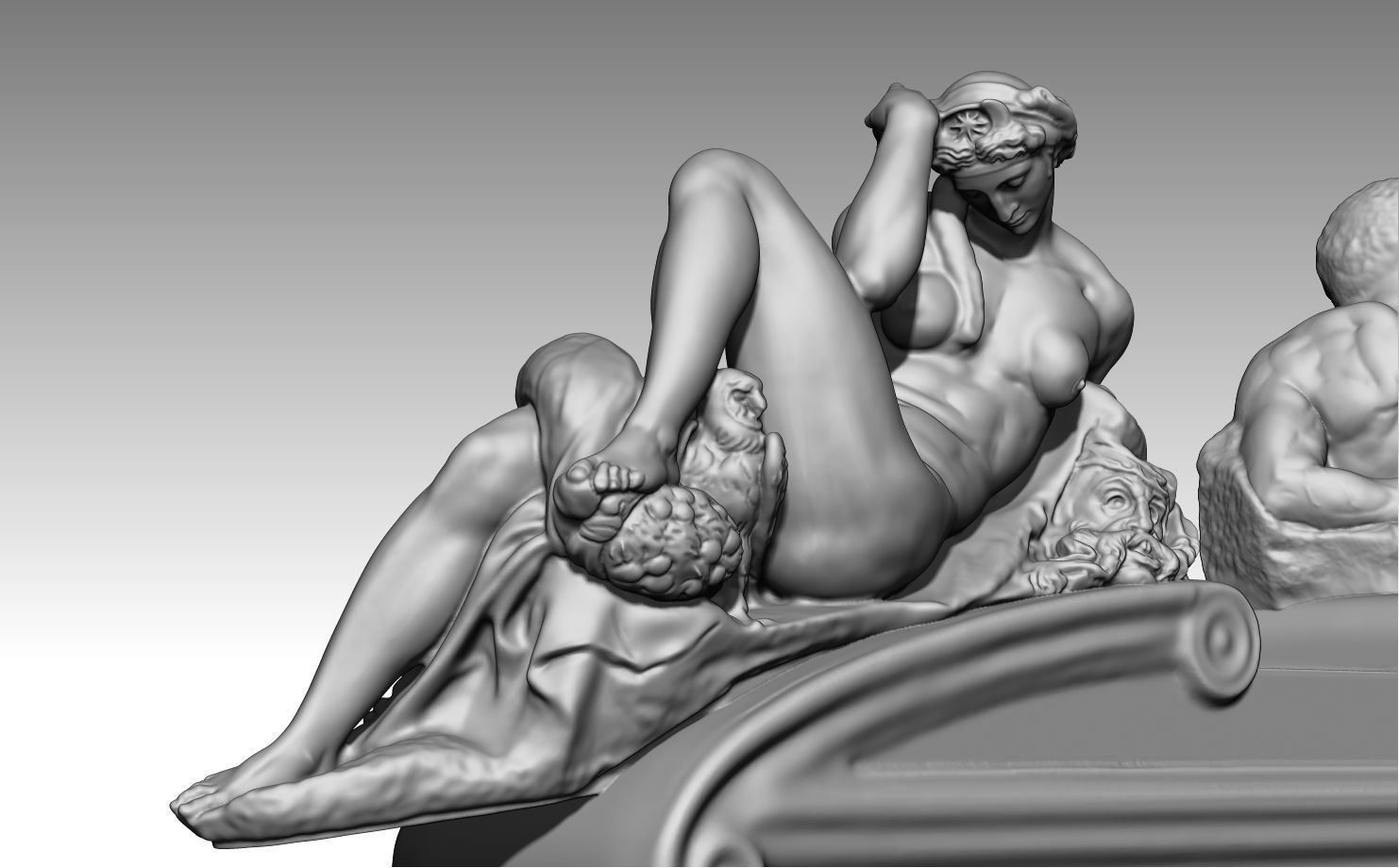 day and night by michelangelo  buonarroti 3D print model_9