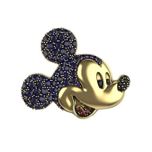 Jewelry Mickey Mouse Head with gemstones 3D print model