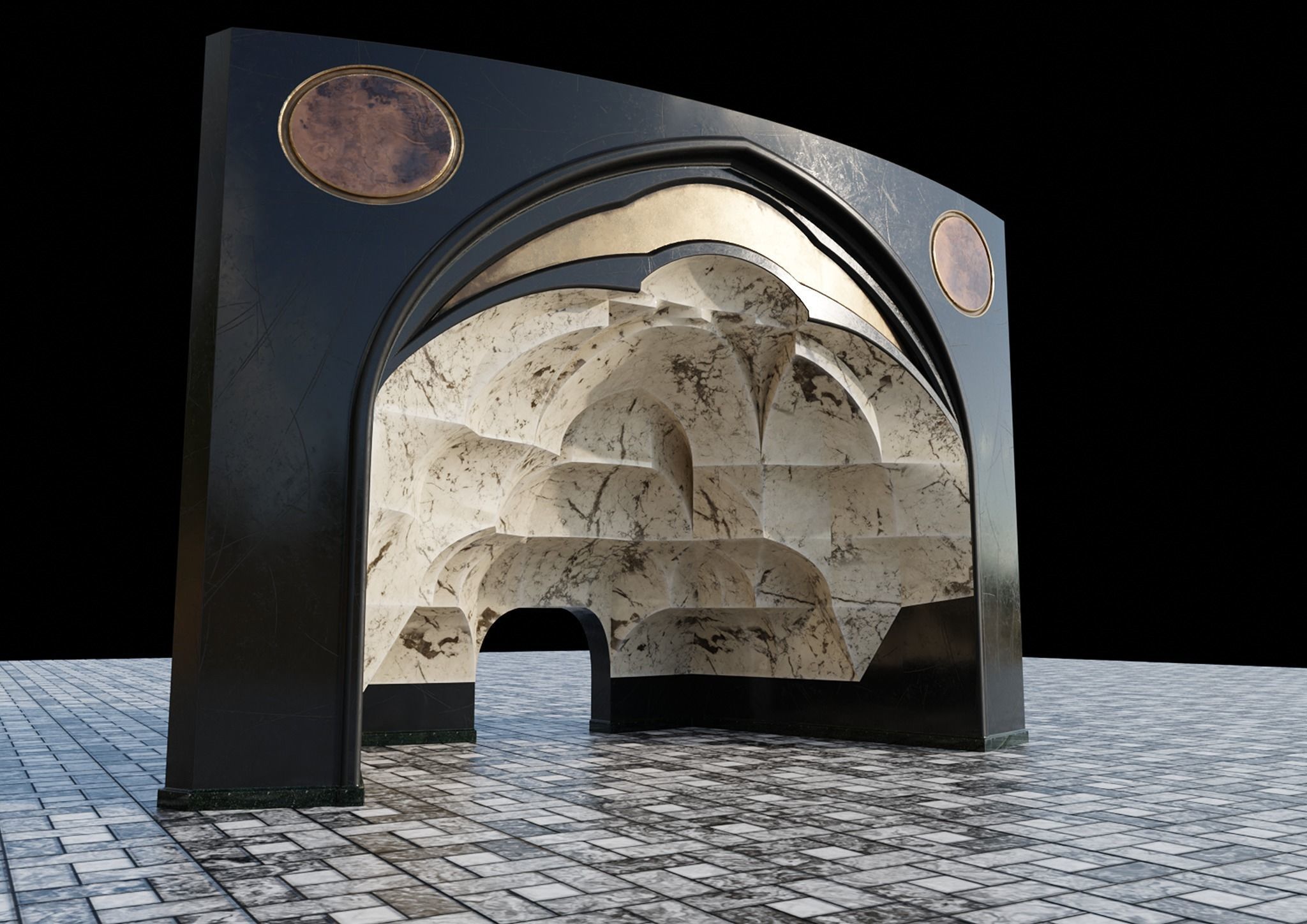 muqarnas round 3D model_2