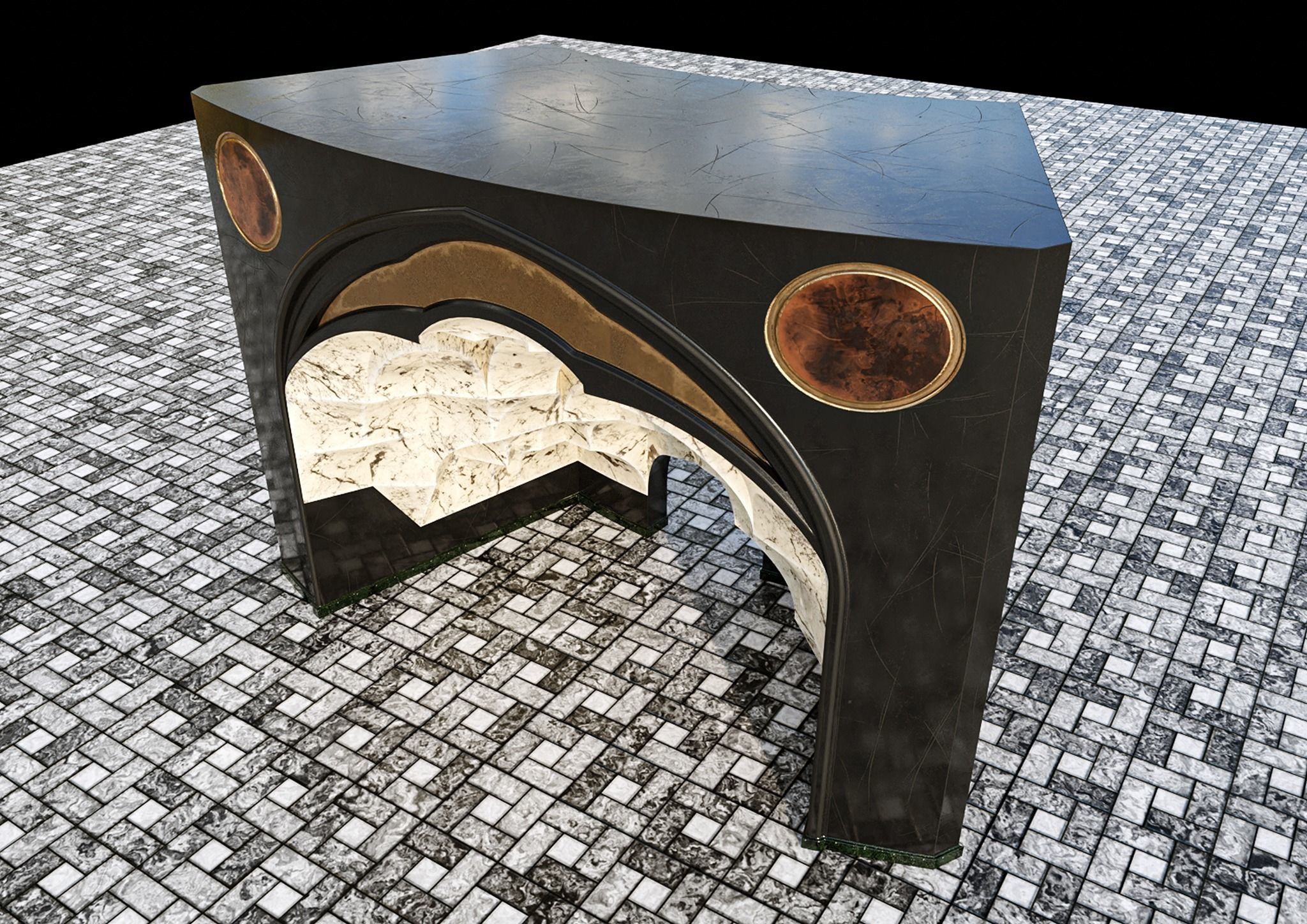 muqarnas round 3D model_4