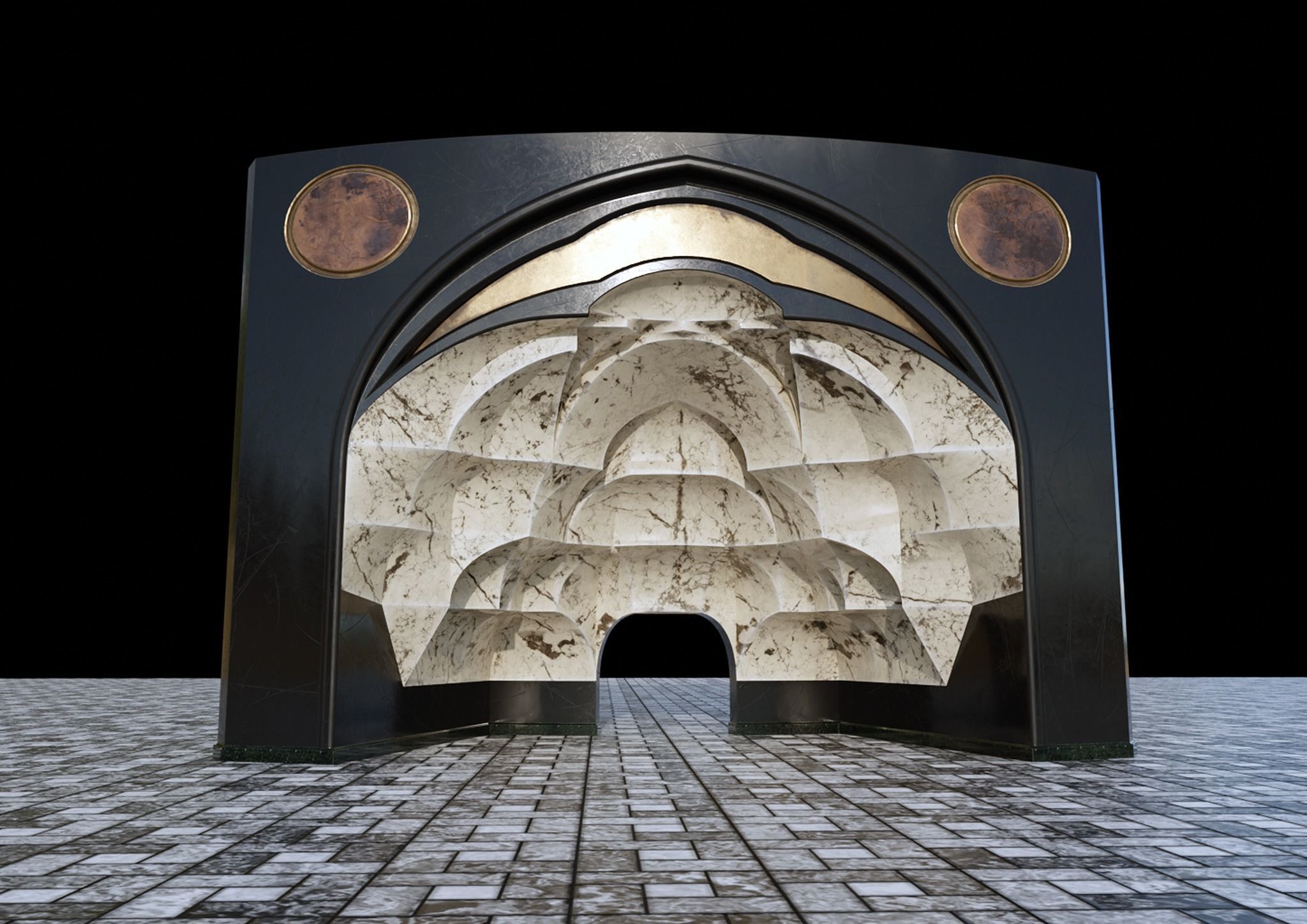 muqarnas round 3D model_3