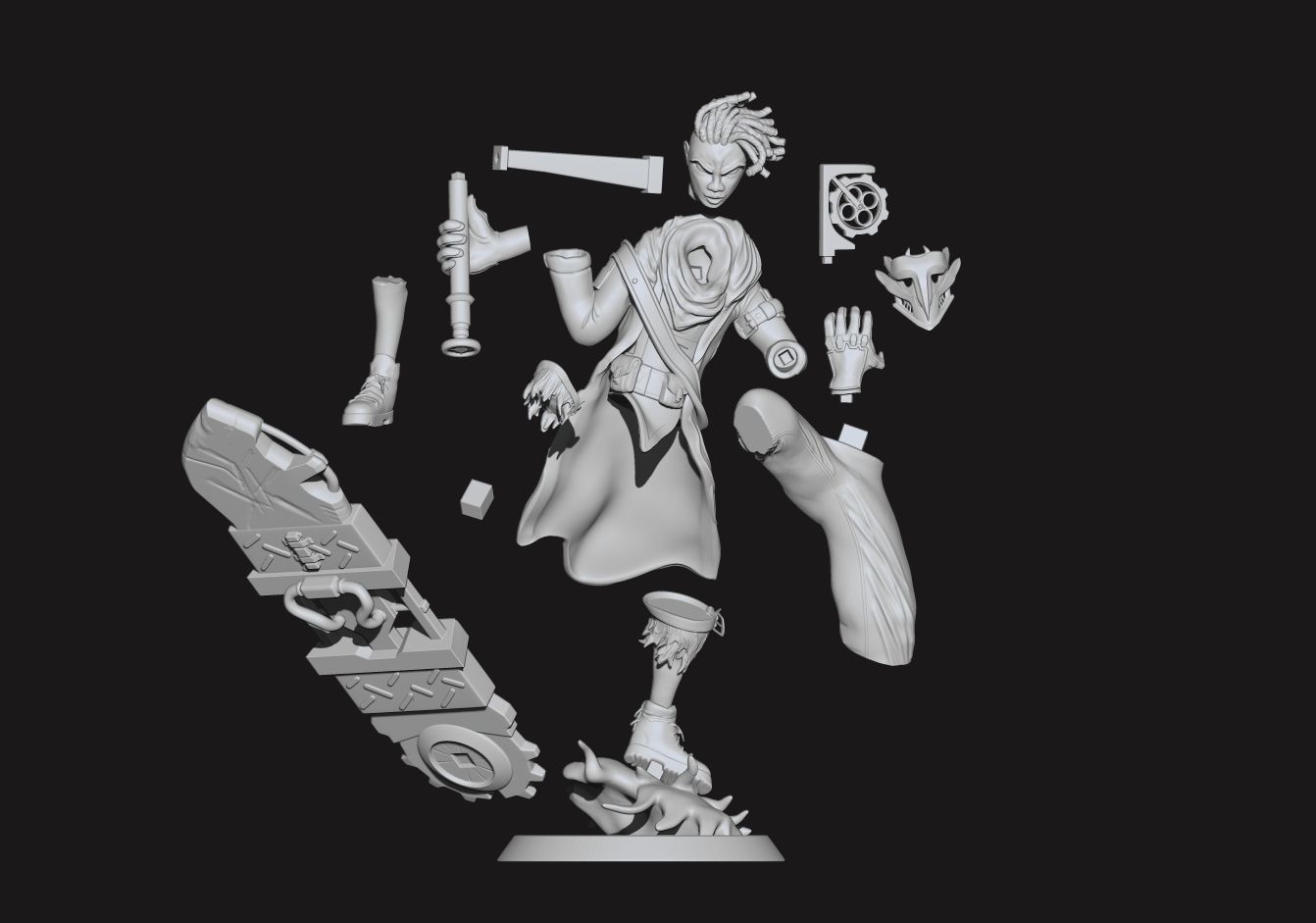 STL ekko firelight - Arcane League of legends 3D print model_6