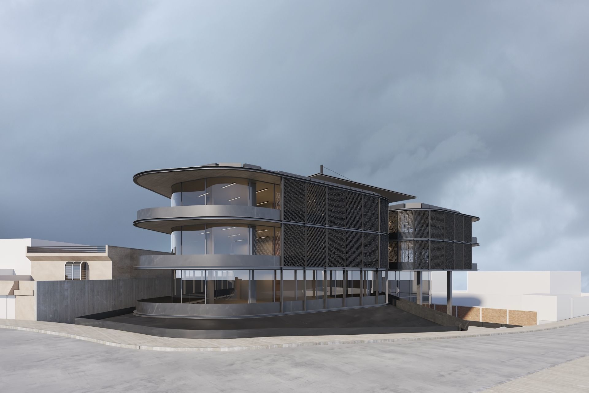 Apartments Building 3D model_1