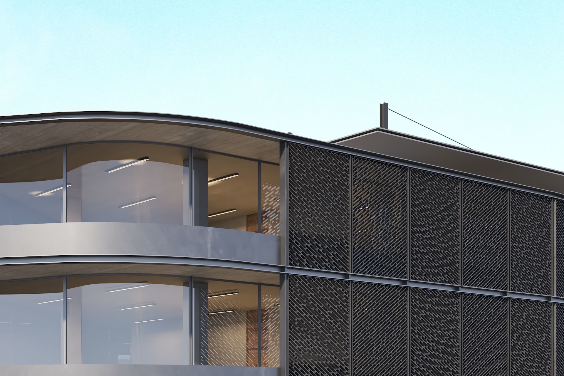 Apartments Building 3D model_8