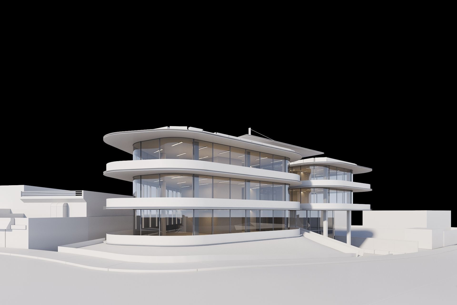 Apartments Building 3D model_5