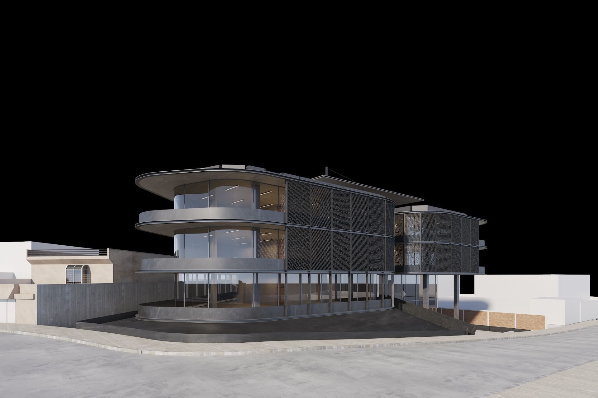 Apartments Building 3D model_11