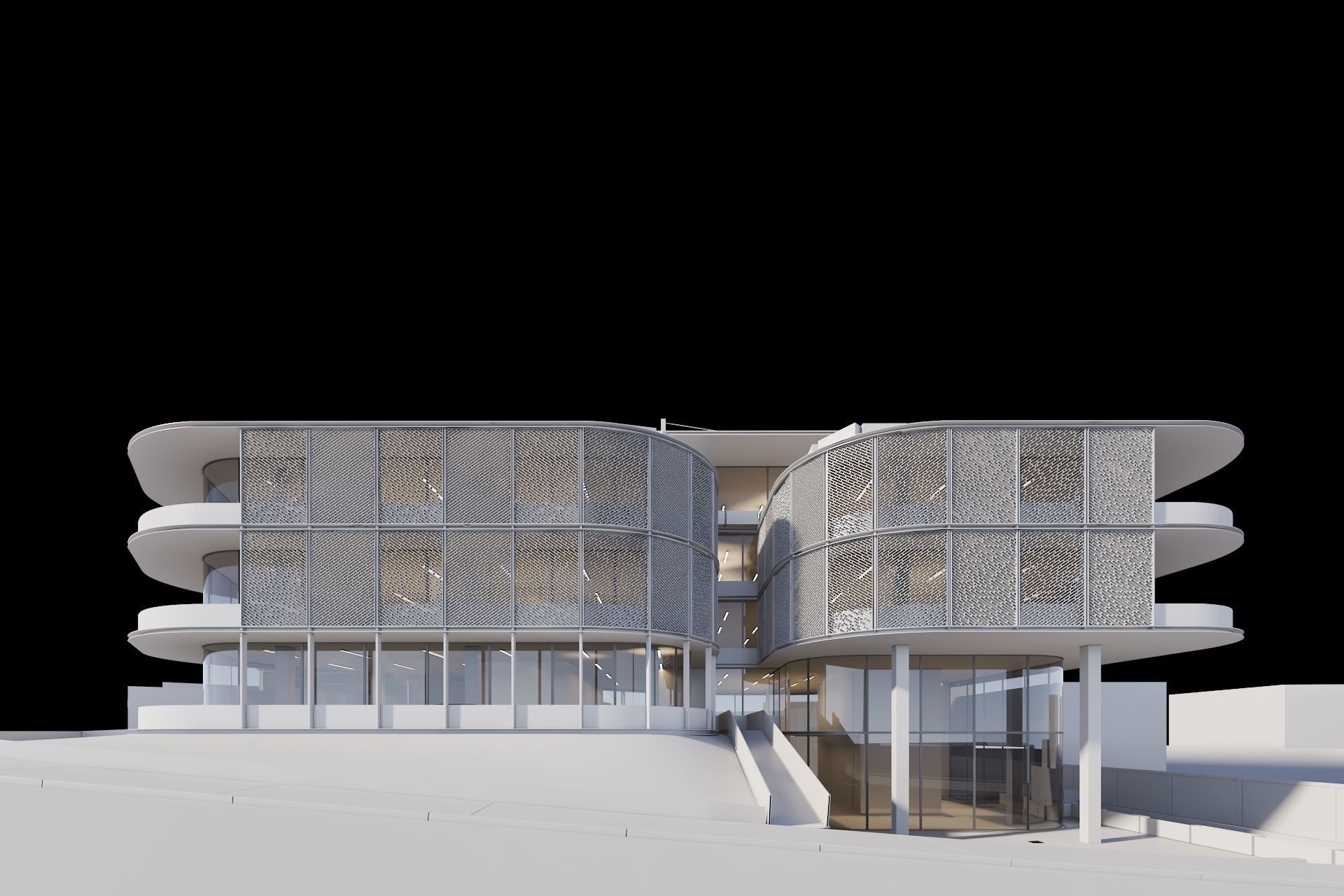 Apartments Building 3D model_13