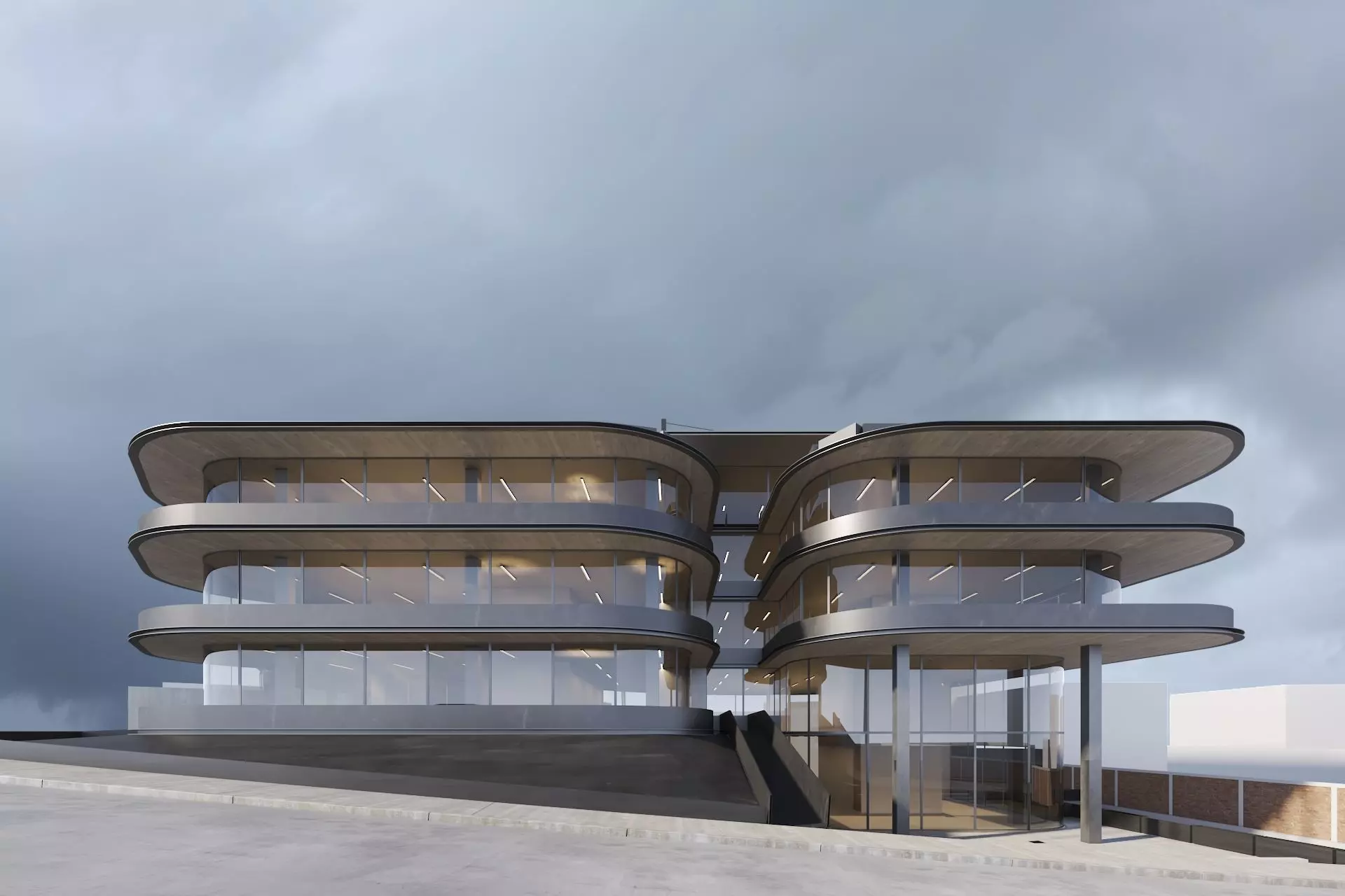 Apartments Building 3D model_0