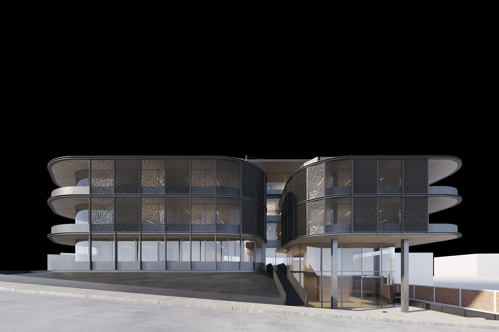 Apartments Building 3D model_12