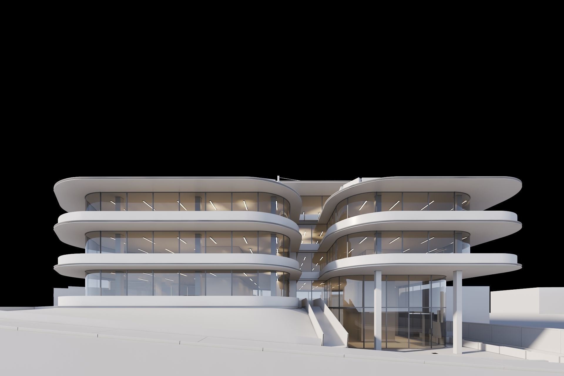 Apartments Building 3D model_4