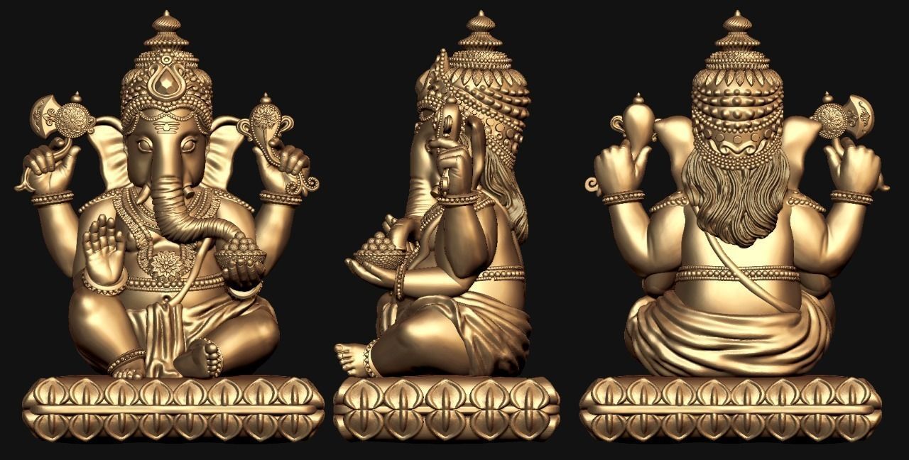 Ganesh Ji Lotus 3D  Model 05 3D print model_2