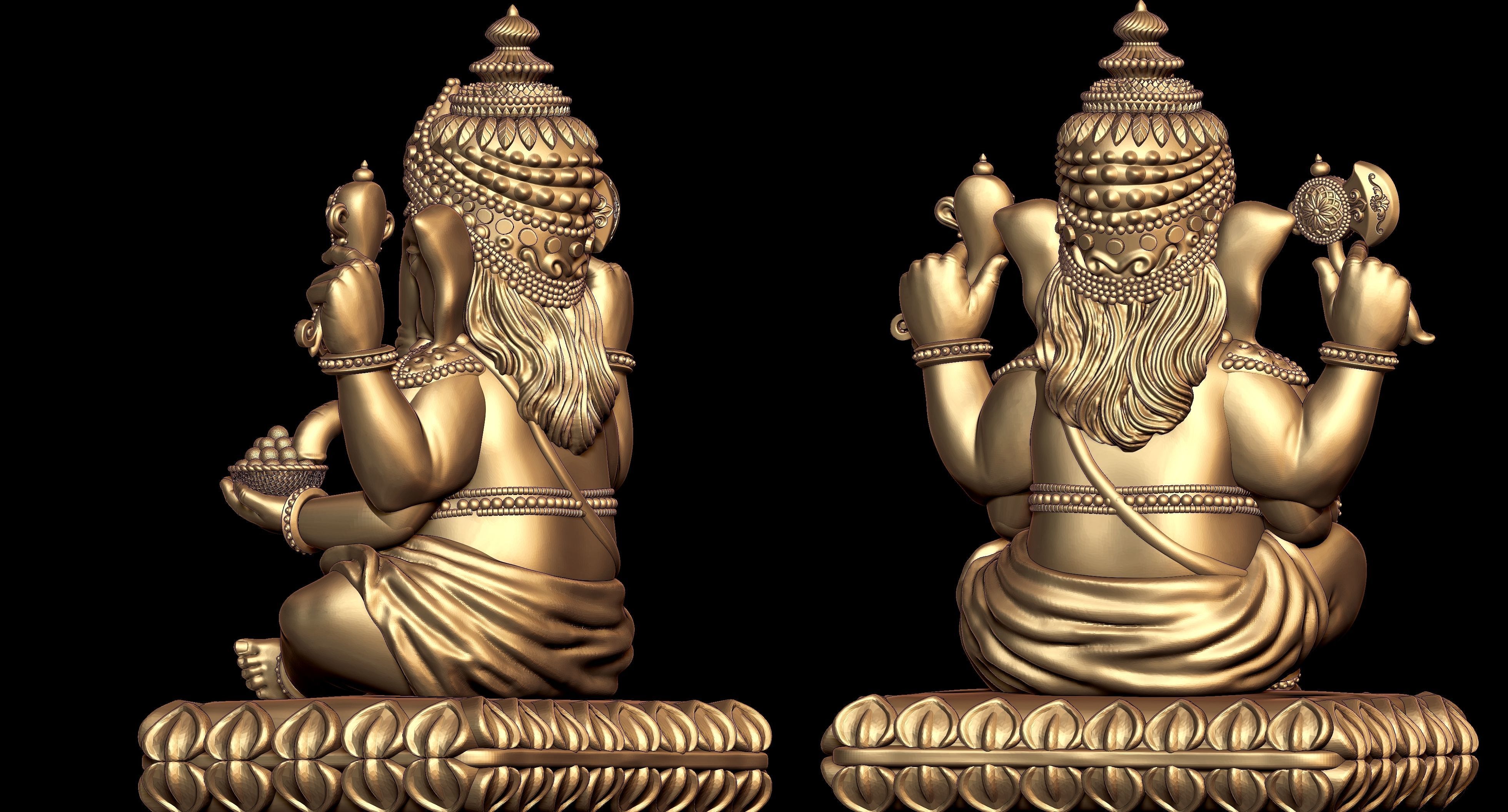 Ganesh Ji Lotus 3D  Model 05 3D print model_3