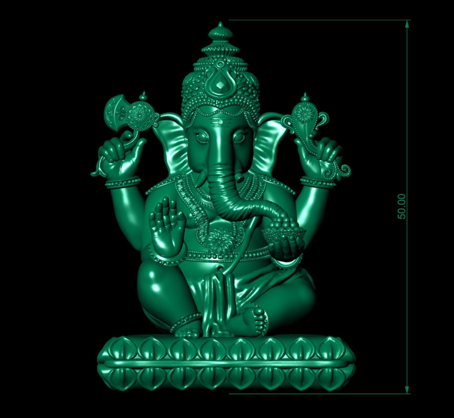 Ganesh Ji Lotus 3D  Model 05 3D print model_7