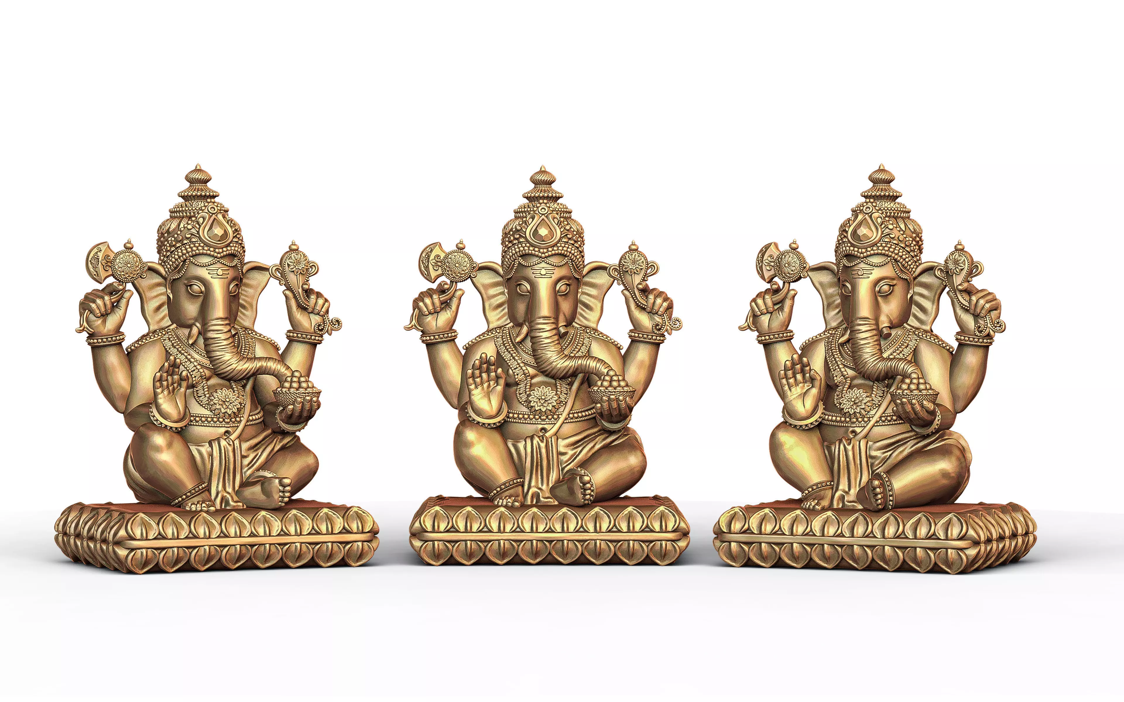 Ganesh Ji Lotus 3D  Model 05 3D print model_0