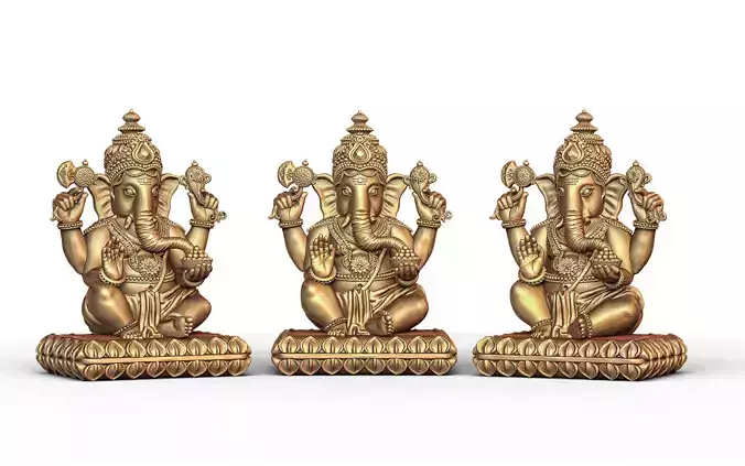 Ganesh Ji Lotus 3D  Model 05 3D print model