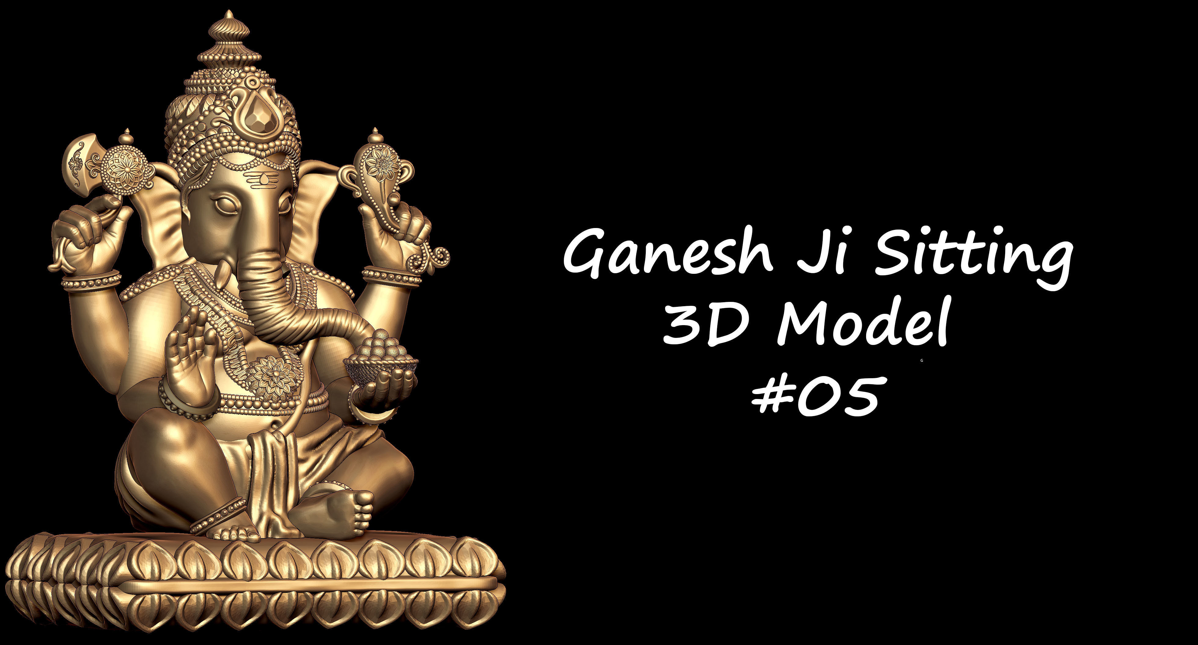 Ganesh Ji Lotus 3D  Model 05 3D print model_1
