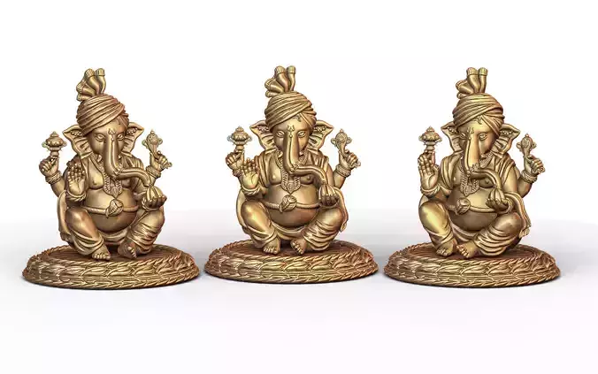 Ganesh Ji Lotus 3D  Model 07 3D print model