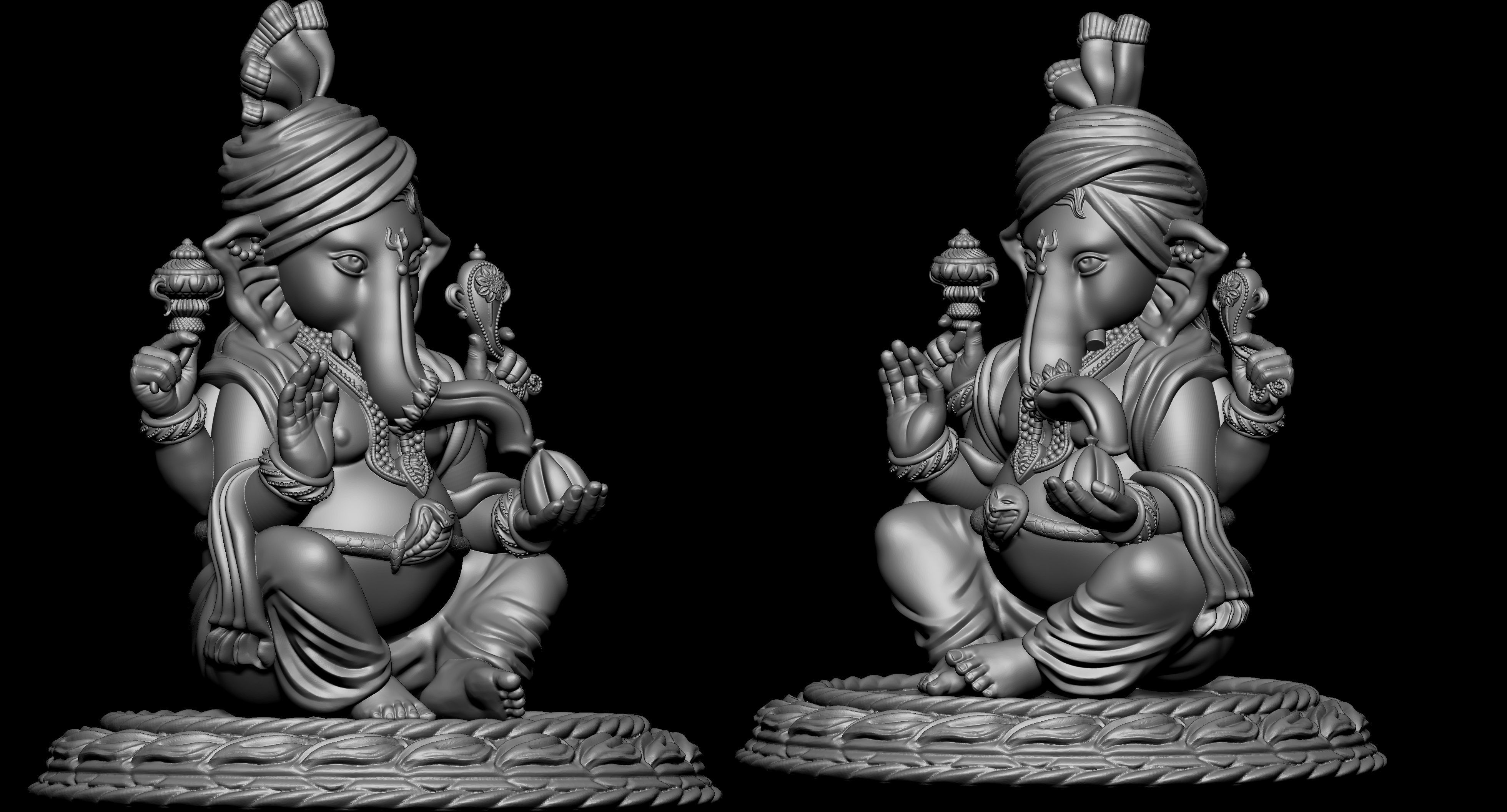 Ganesh Ji Lotus 3D  Model 07 3D print model_5