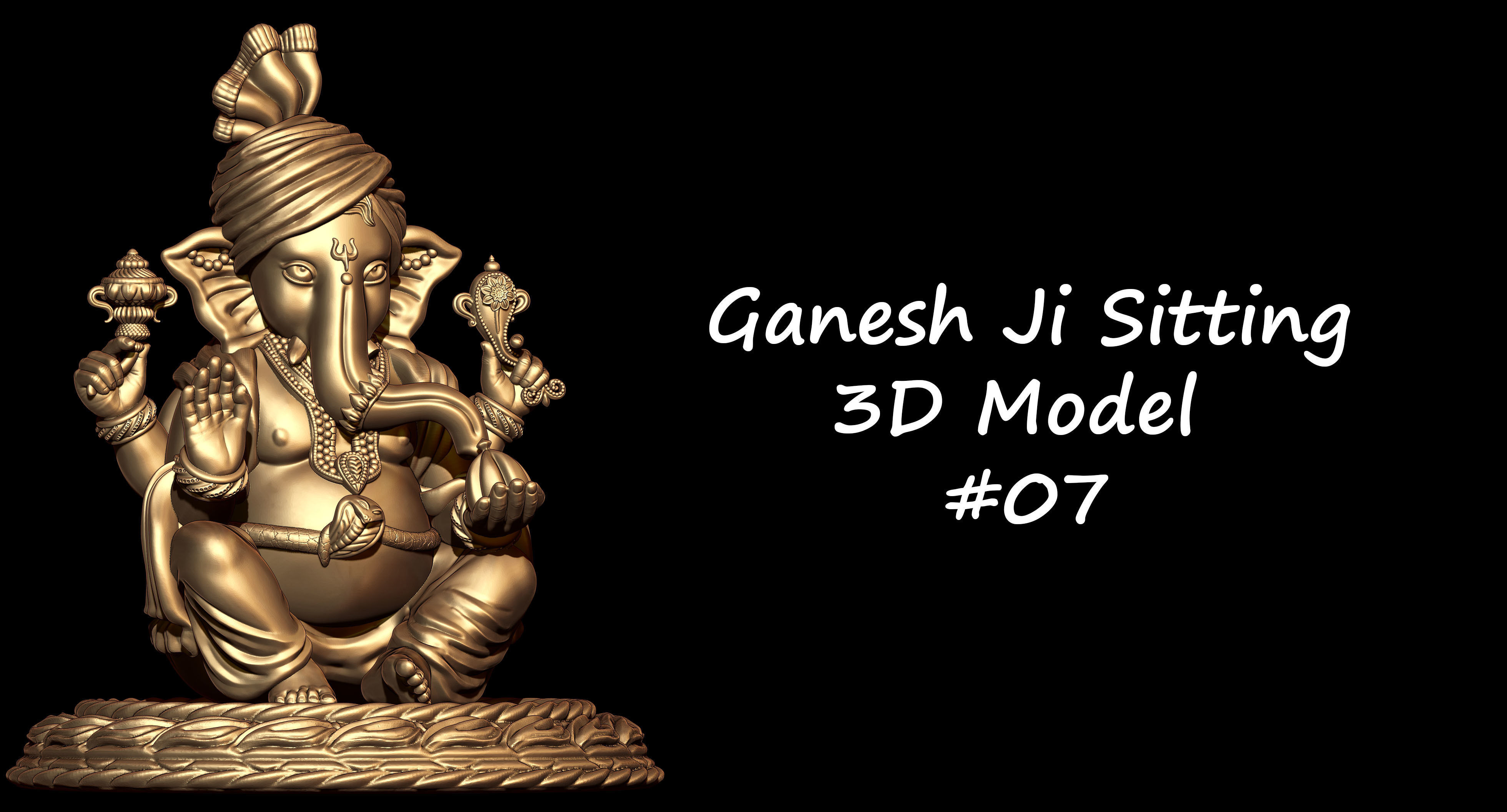 Ganesh Ji Lotus 3D  Model 07 3D print model_1