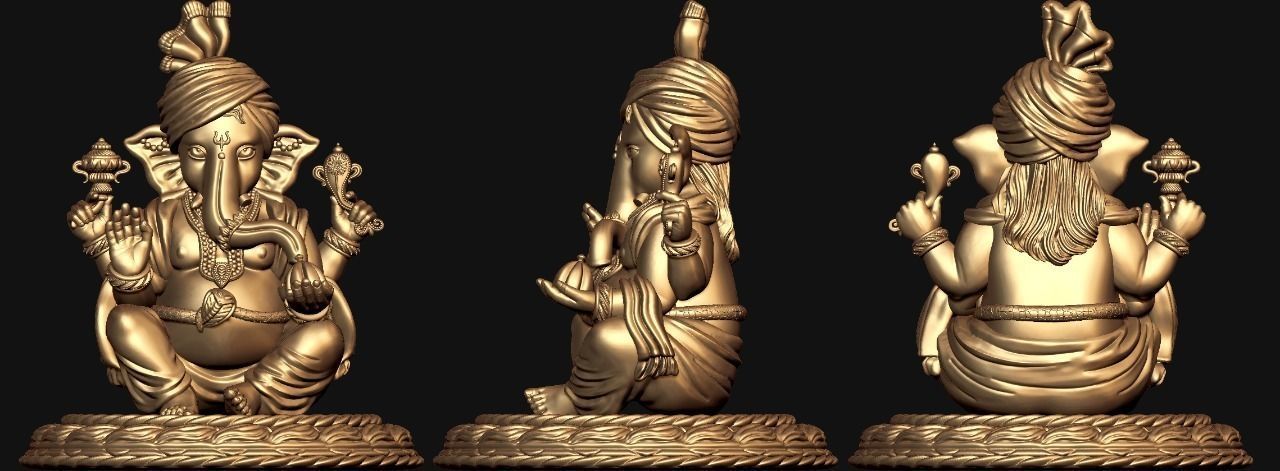 Ganesh Ji Lotus 3D  Model 07 3D print model_2