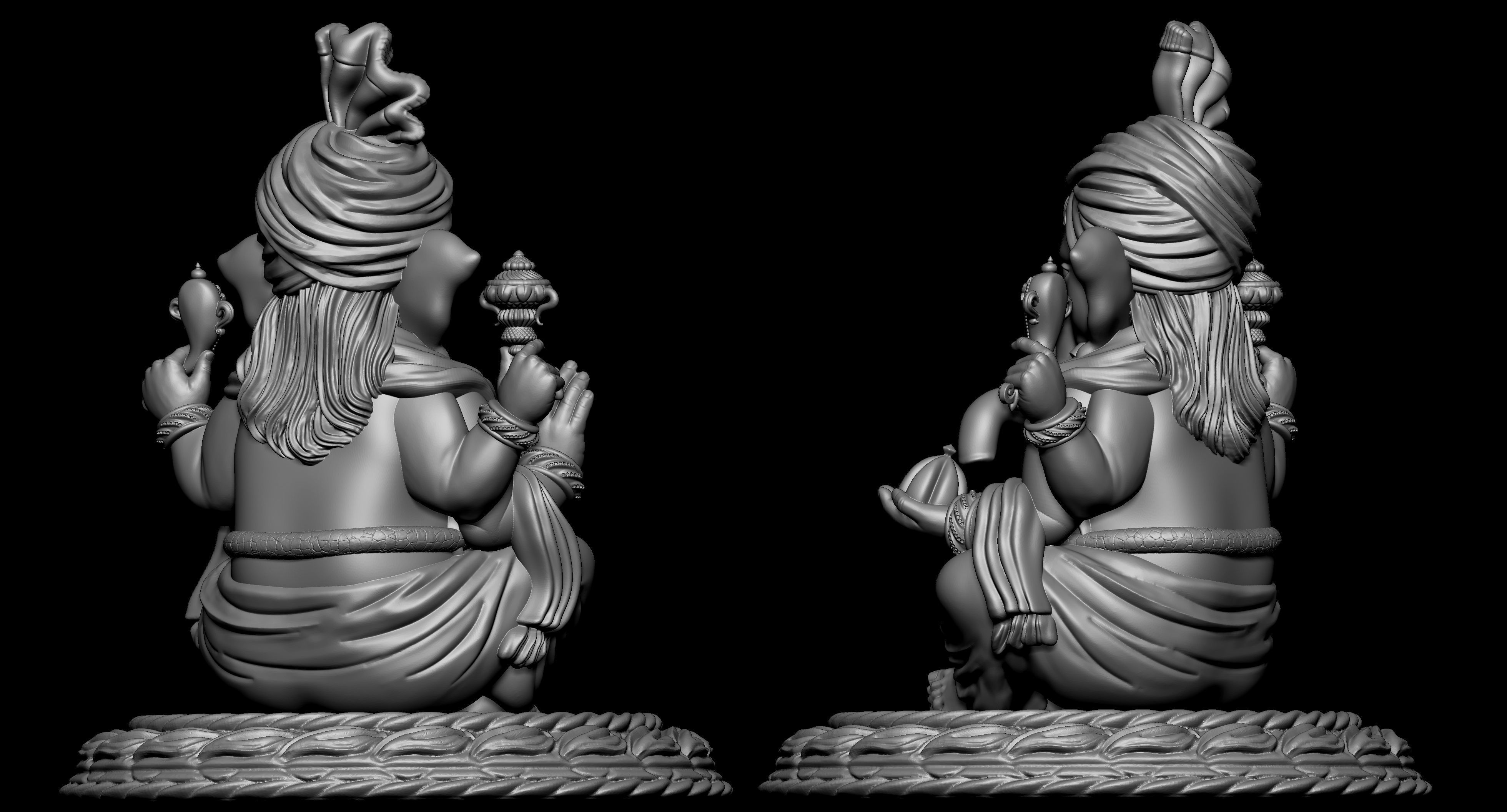 Ganesh Ji Lotus 3D  Model 07 3D print model_4