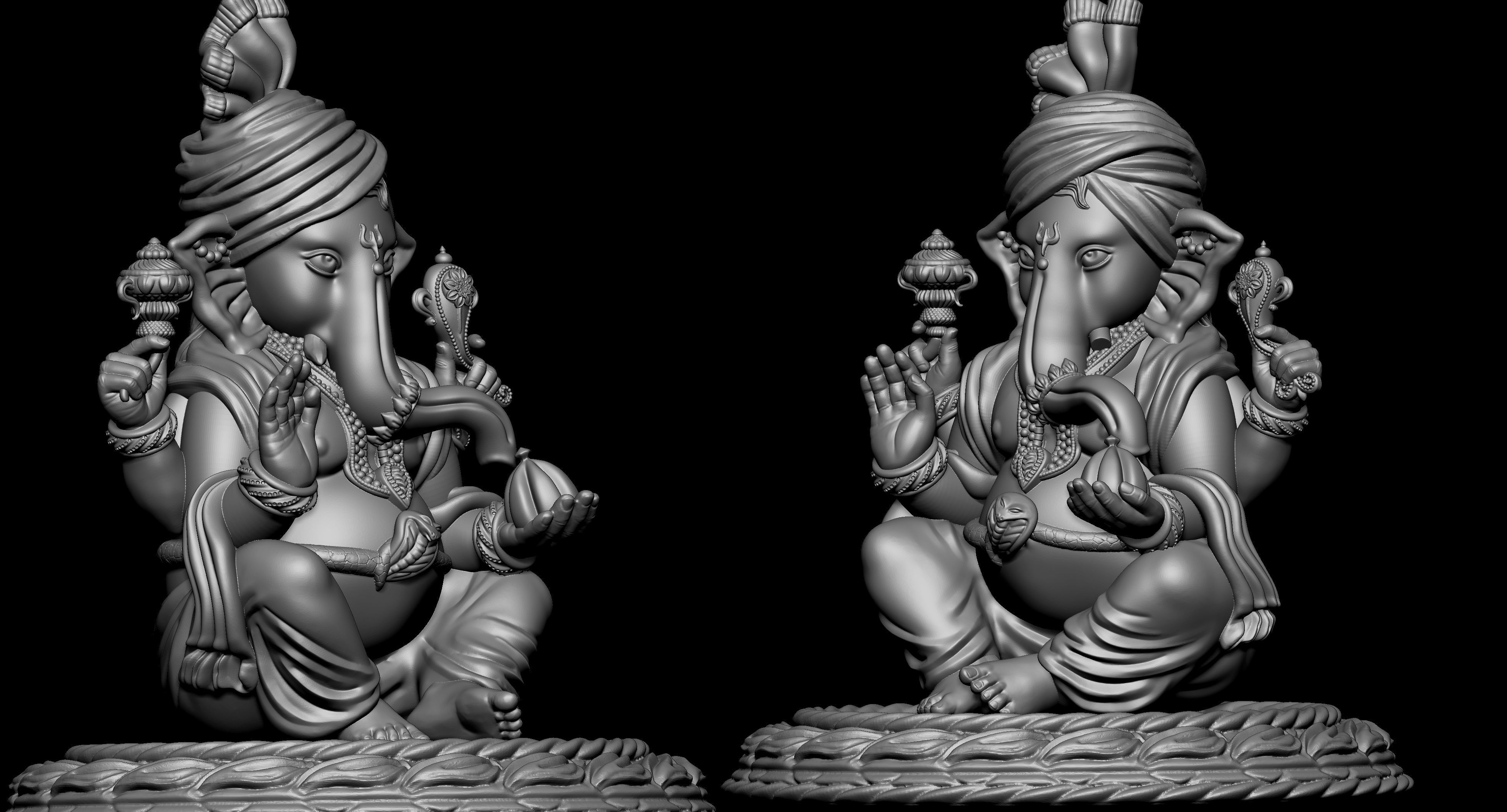 Ganesh Ji Lotus 3D  Model 07 3D print model_3