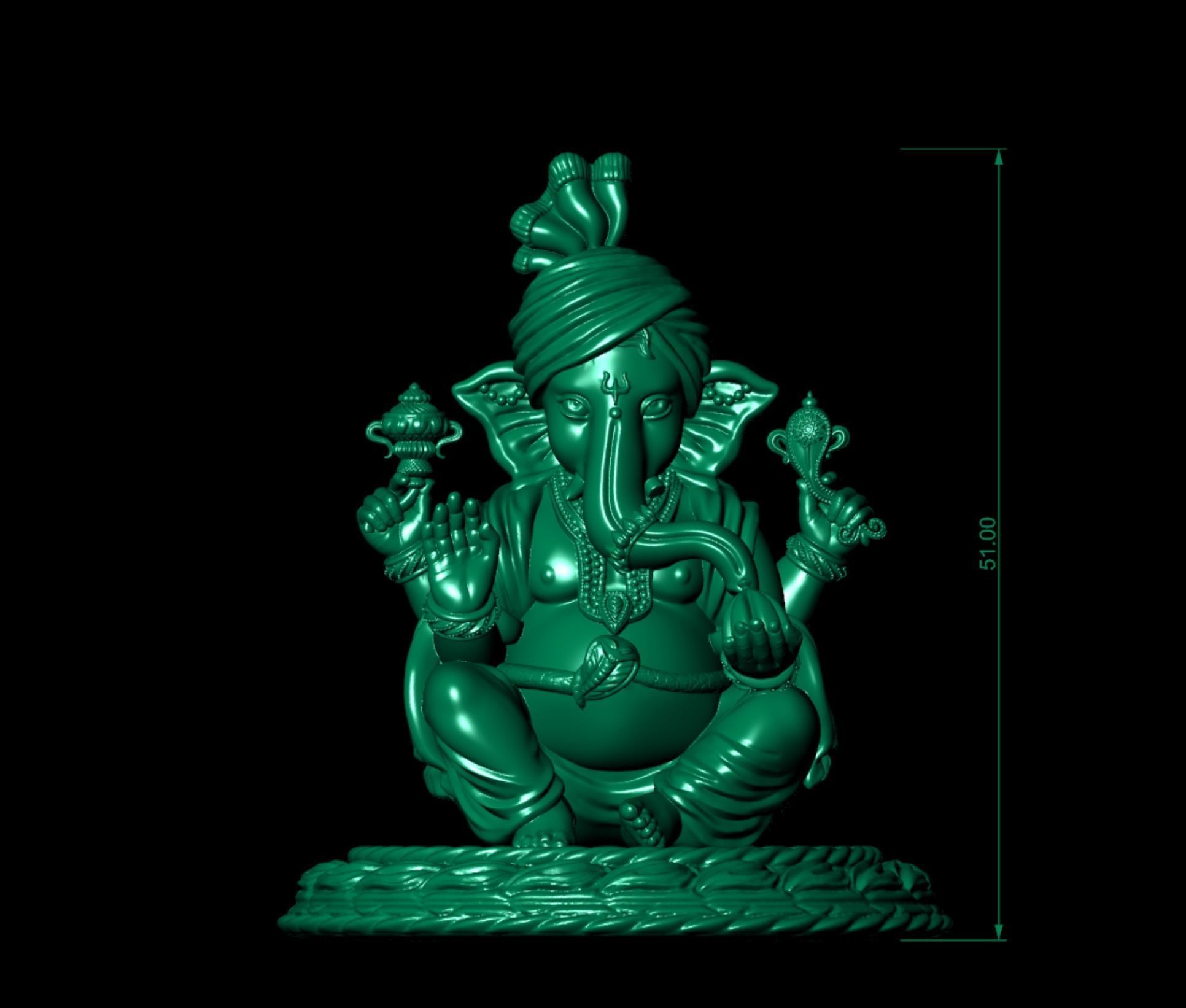 Ganesh Ji Lotus 3D  Model 07 3D print model_6