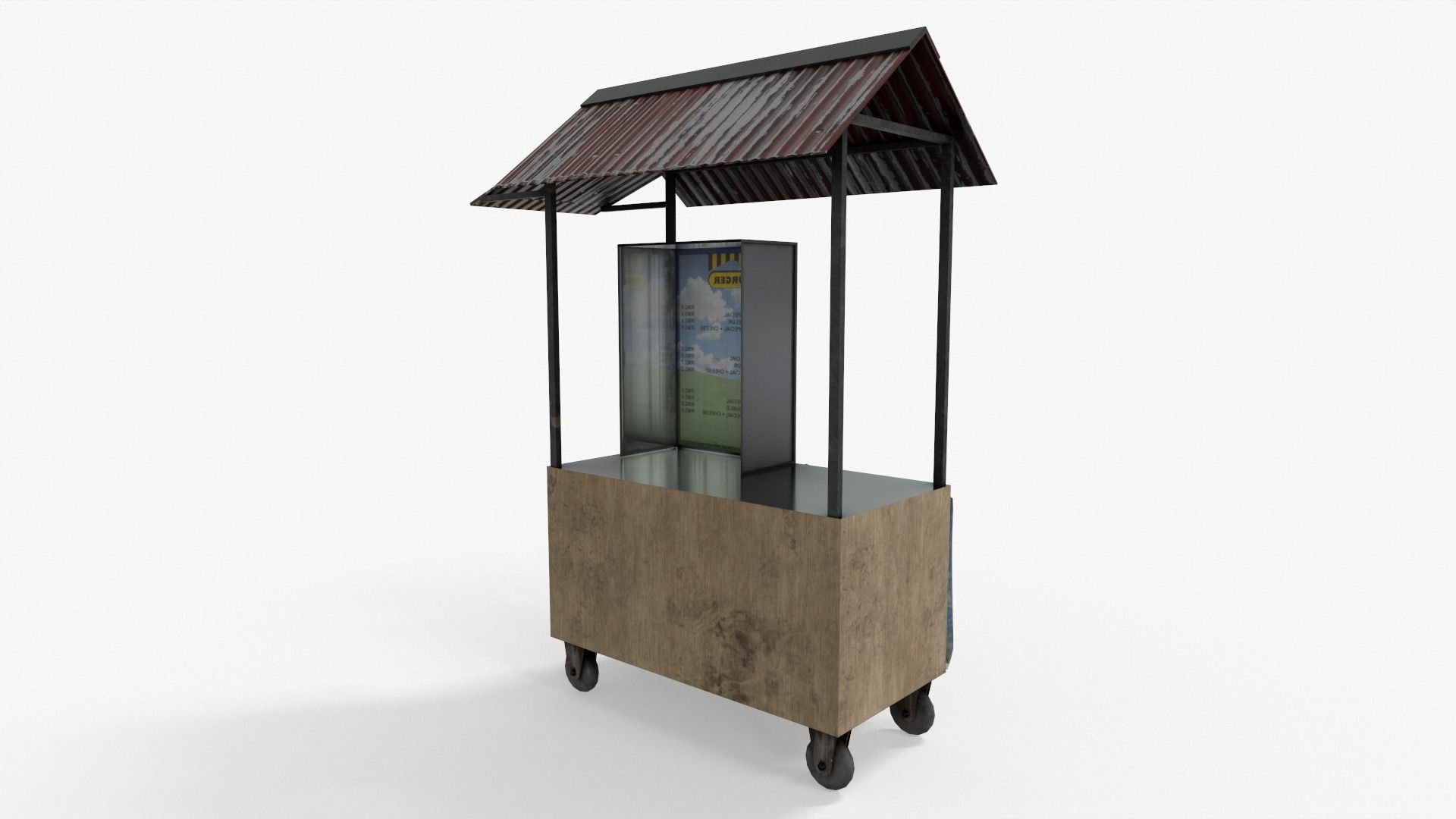 Burger Stall Low-poly 3D model_3