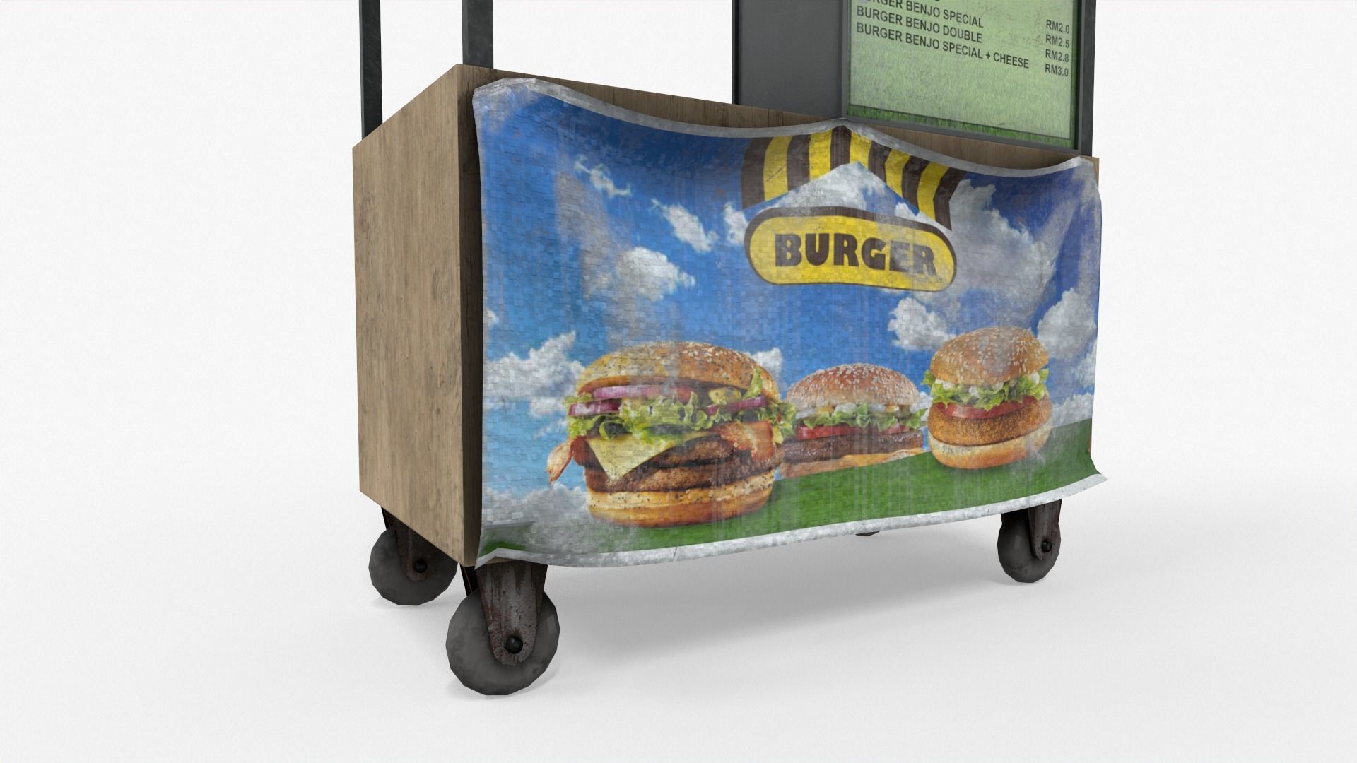 Burger Stall Low-poly 3D model_4