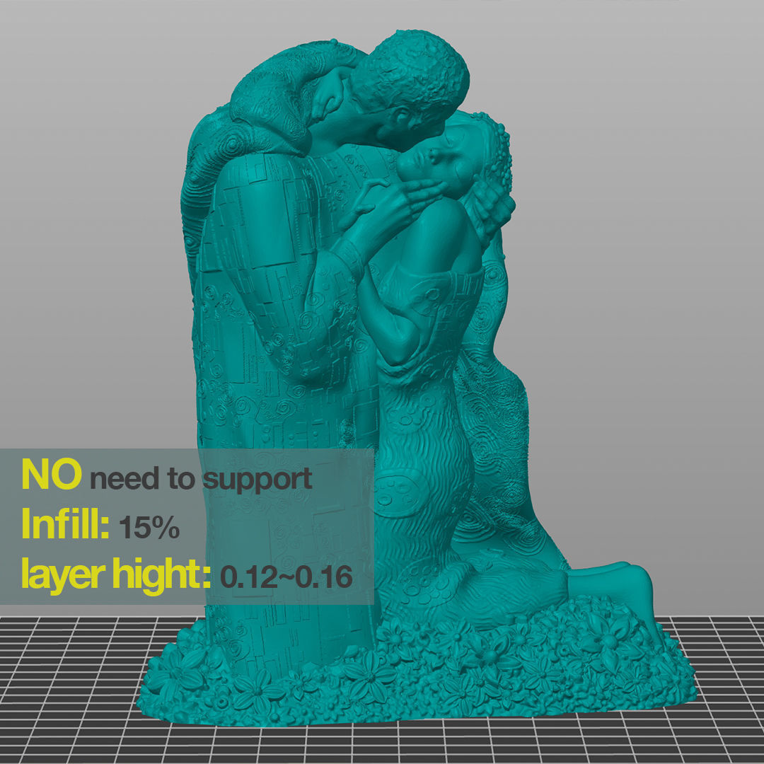Klimt The kiss  3d printable stl 3D print model_2
