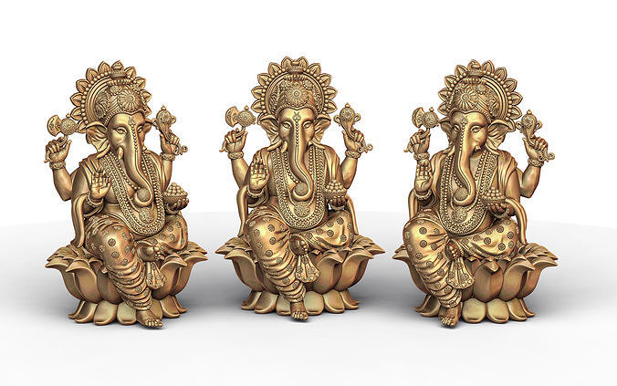 Ganesh Ji Lotus 3D  Model 08 3D print model