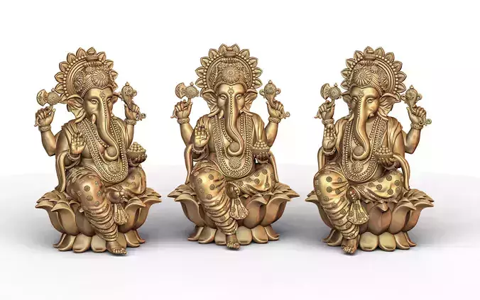 Ganesh Ji Lotus 3D  Model 08 3D print model
