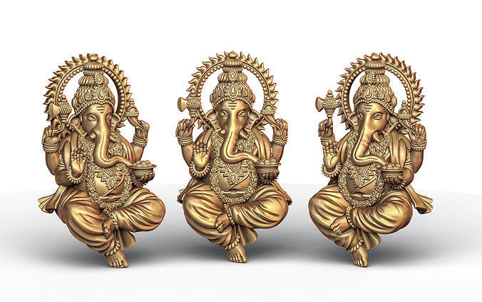 Ganesh Ji Lotus 3D  Model 09 3D print model