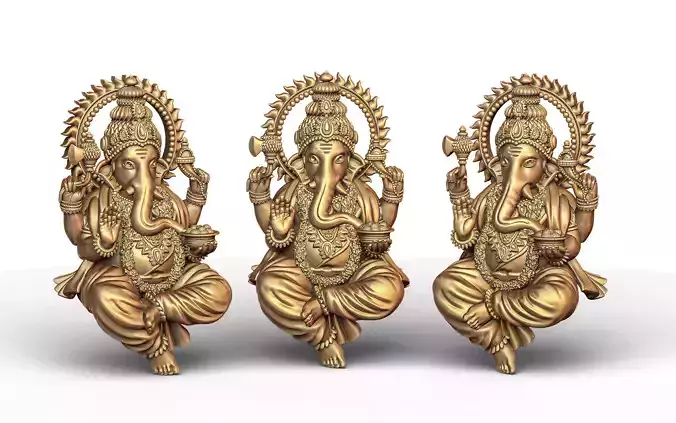 Ganesh Ji Lotus 3D  Model 09 3D print model
