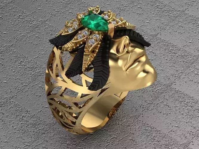 Lady face ring