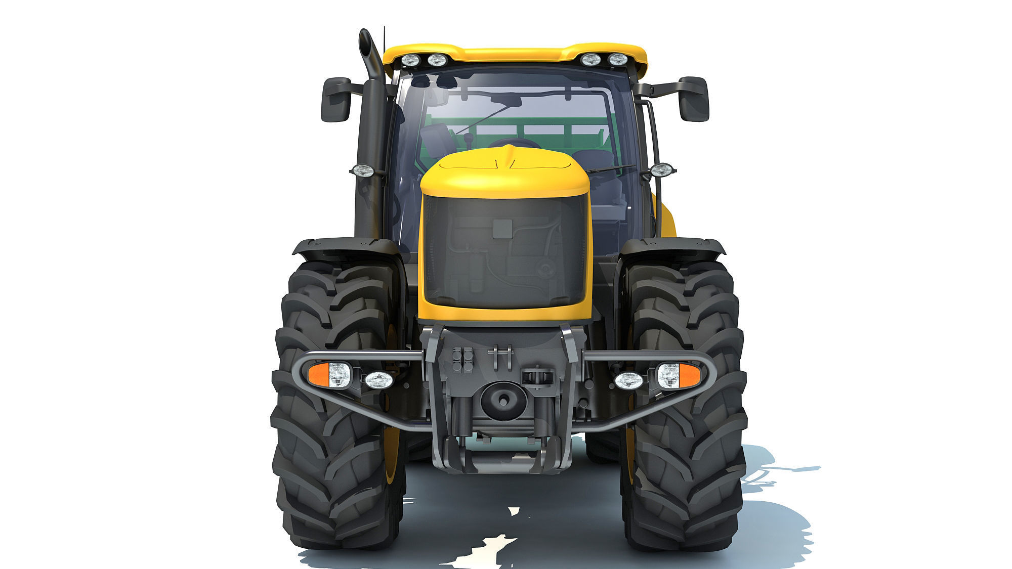 Farm Tractor with Trailer 3D model_12