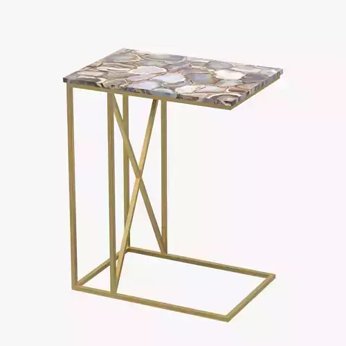 C-Table side table with marble top and gold frame