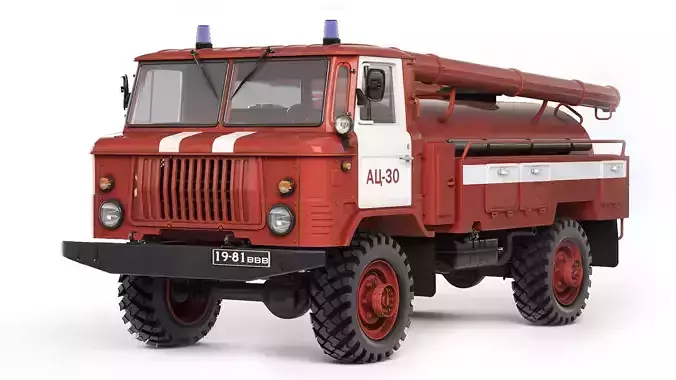 GAZ 66 AC-30 firetruck 1971 3D model