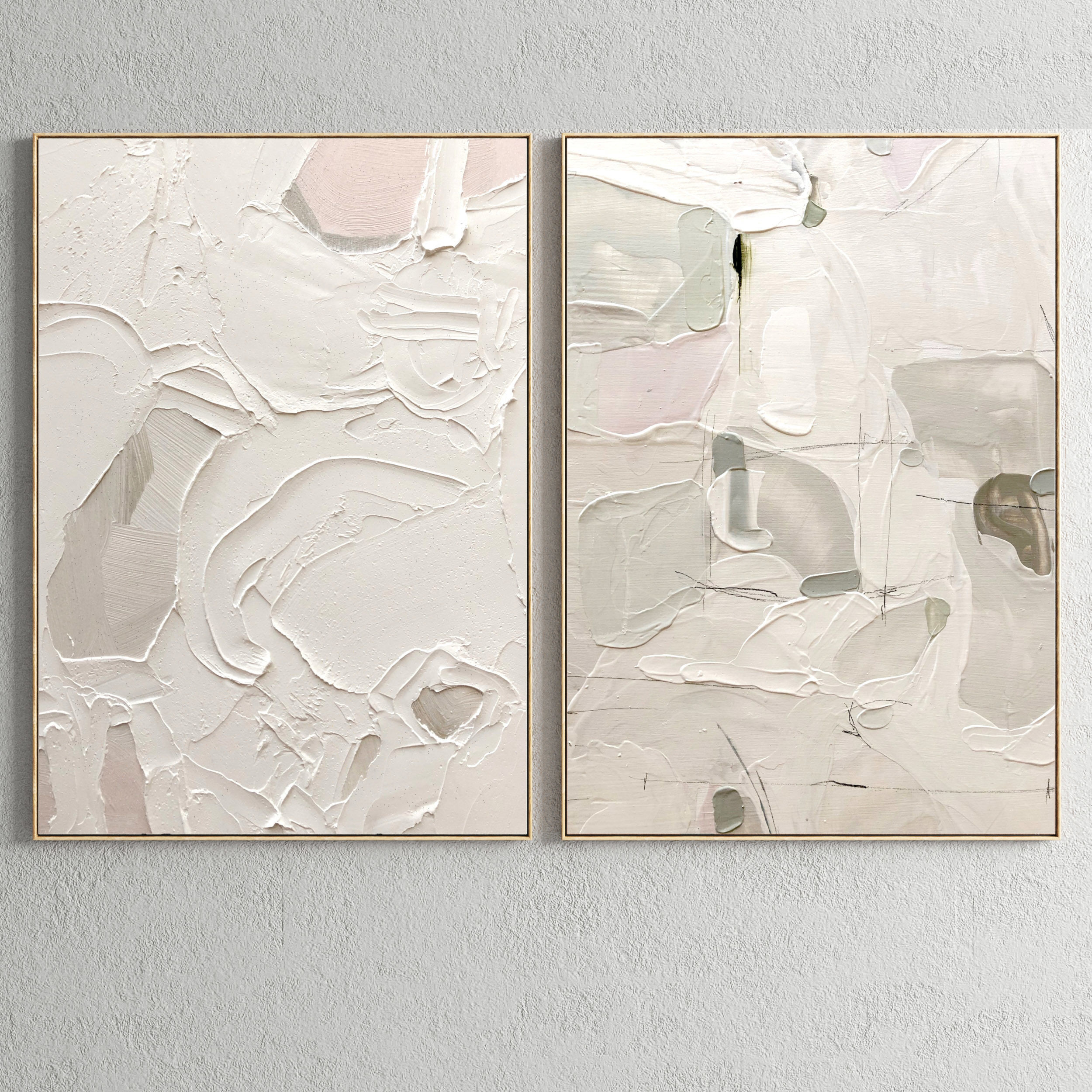 Plaster Two Photo Frame E-22 Low-poly 3D model_1