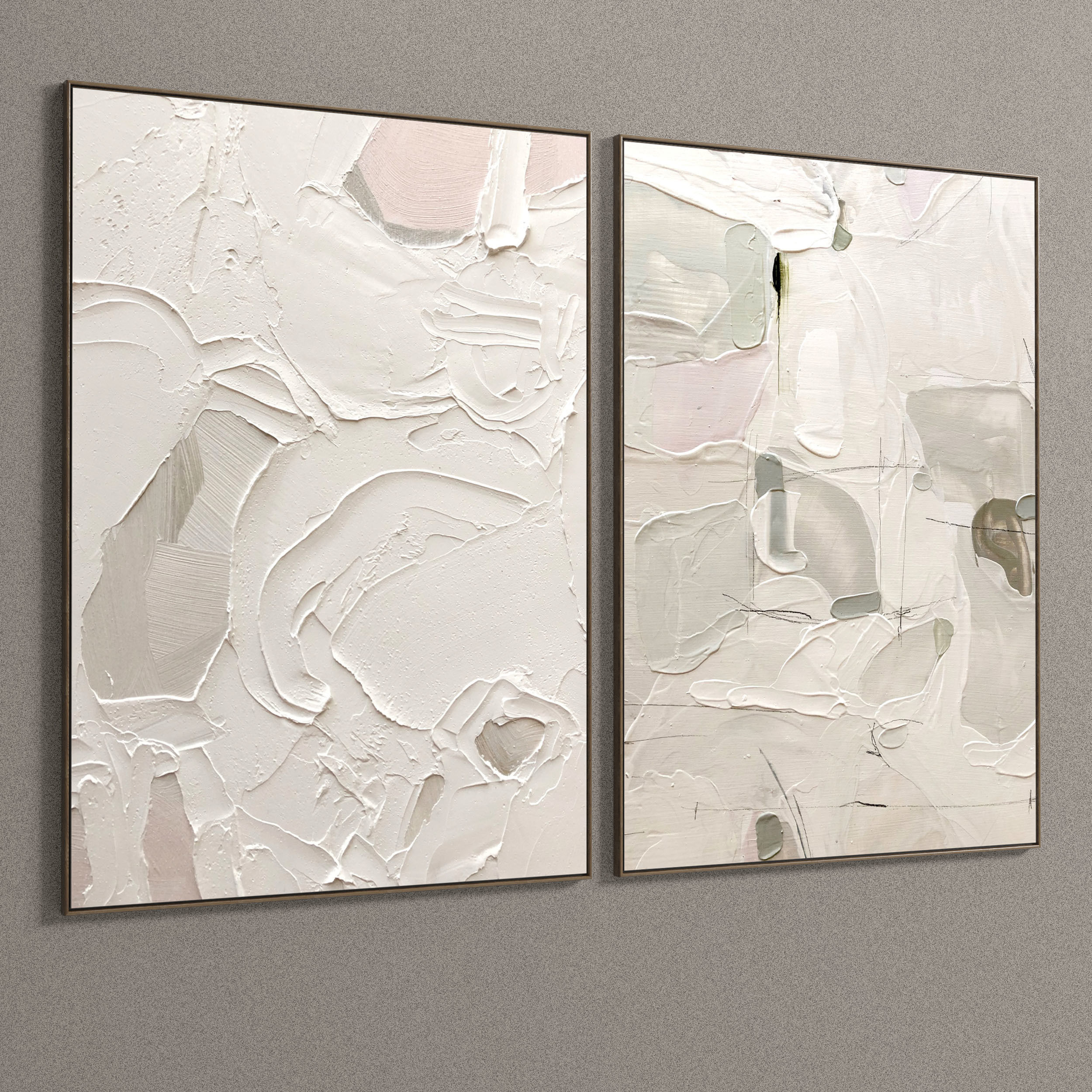 Plaster Two Photo Frame E-22 Low-poly 3D model_3