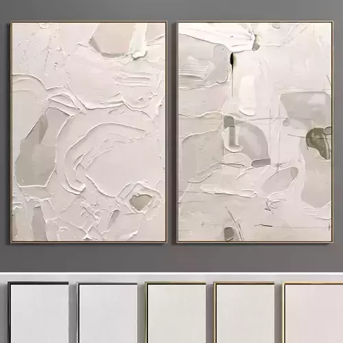 Plaster Two Photo Frame E-22 Low-poly 3D model