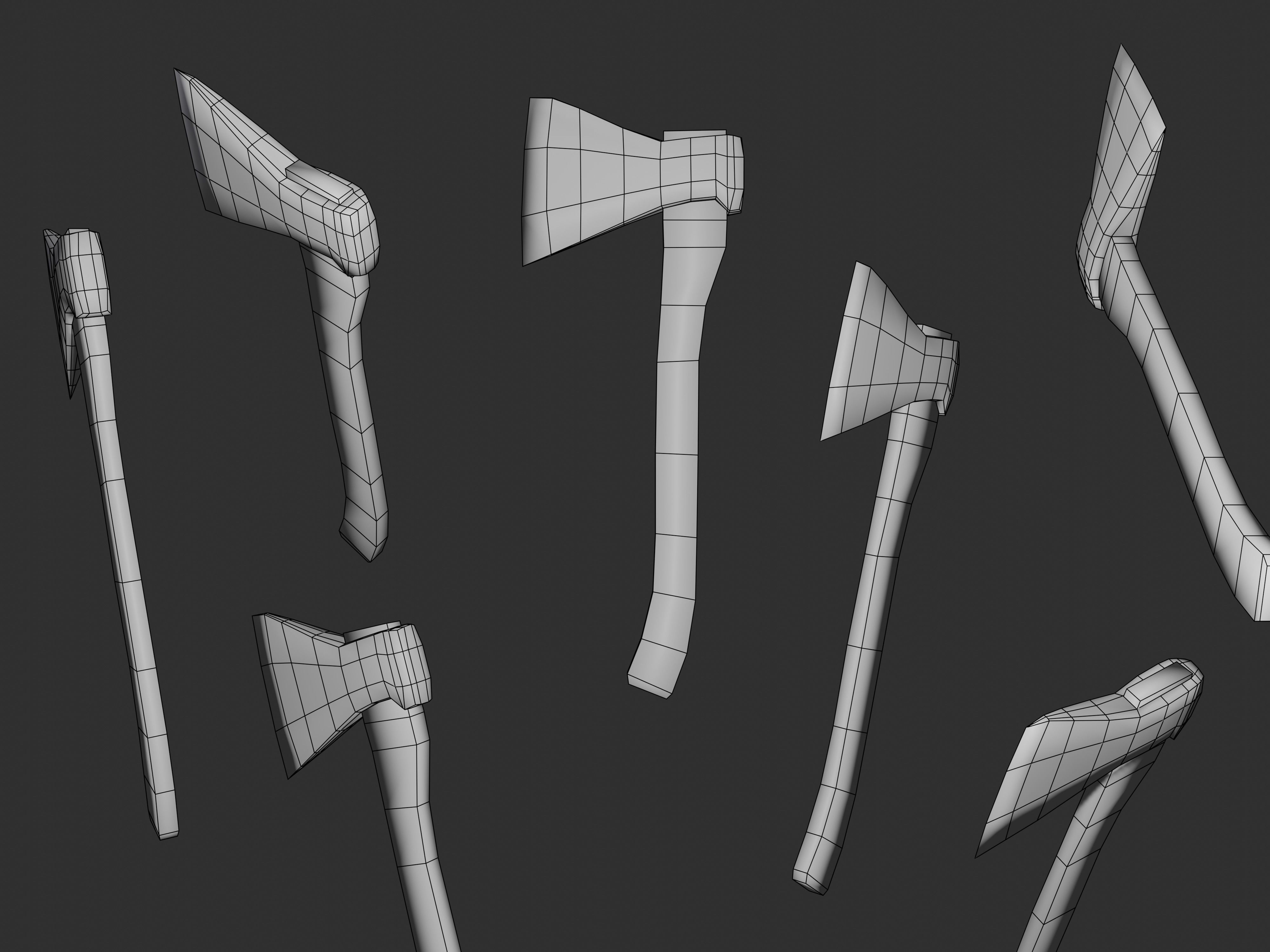 The old axe Low-poly 3D model_2