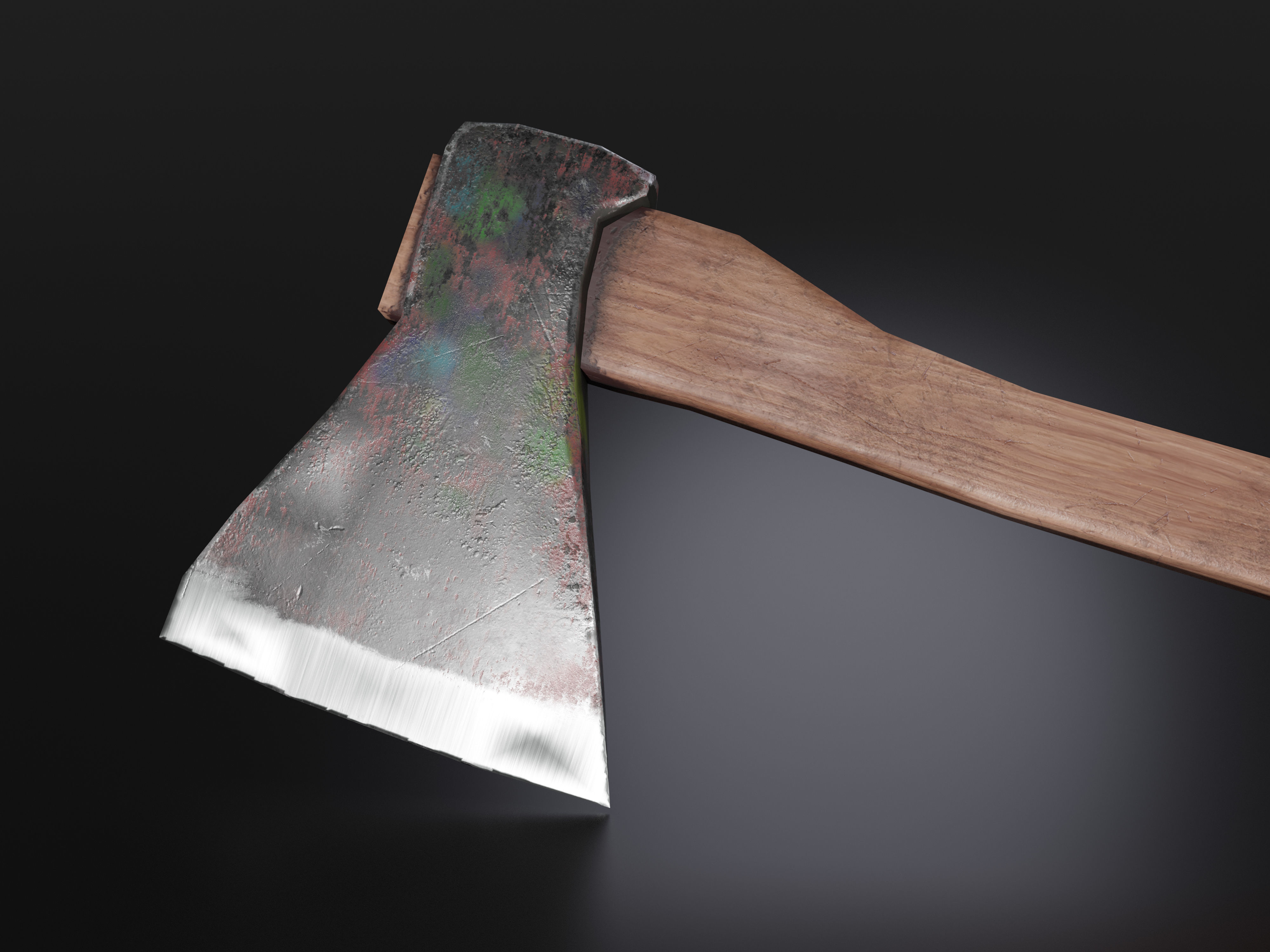 The old axe Low-poly 3D model_1
