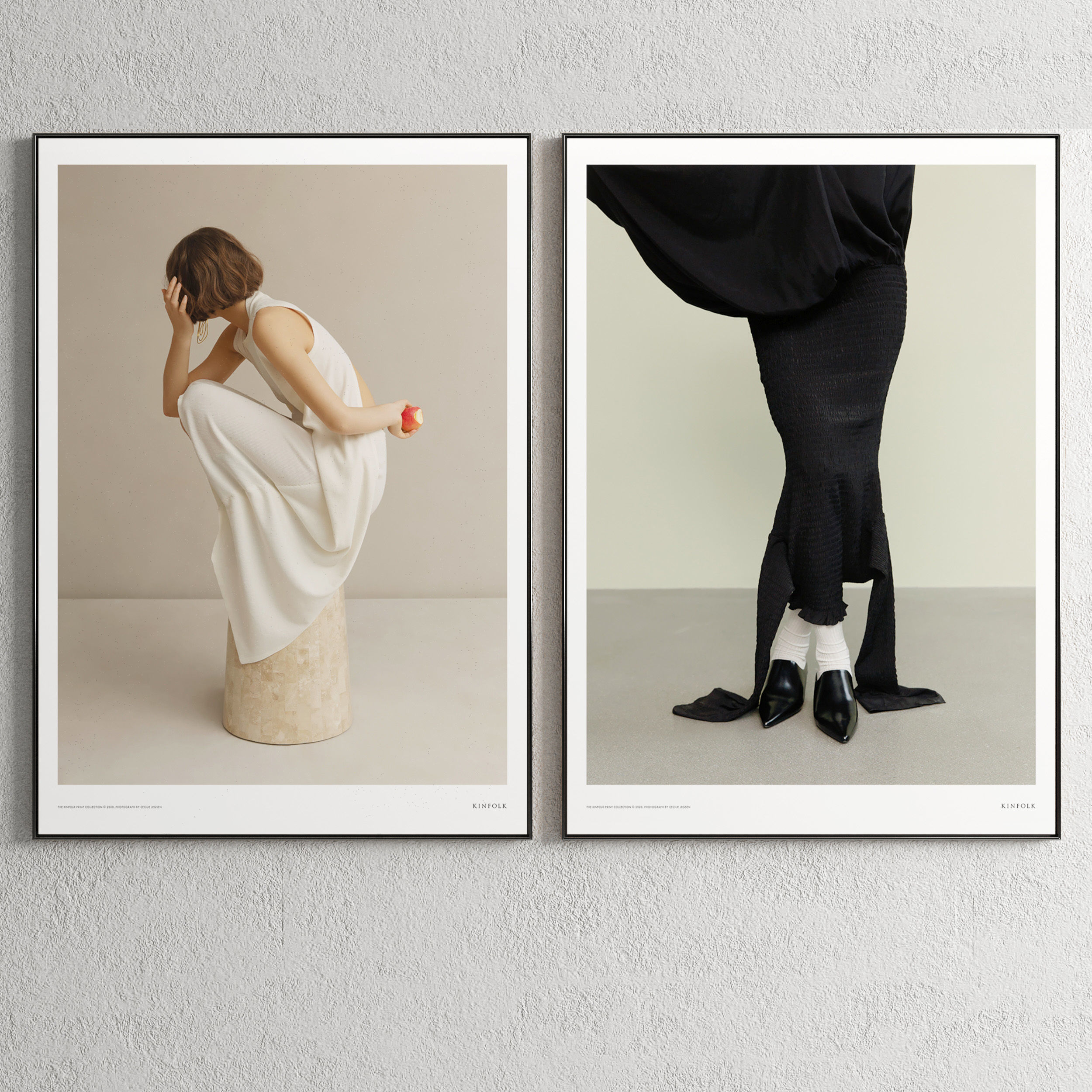 Plaster Two Photo Frame E-23 Low-poly 3D model_1