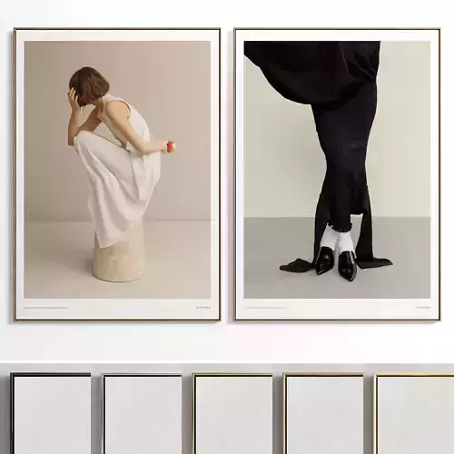 Plaster Two Photo Frame E-23 Low-poly 3D model