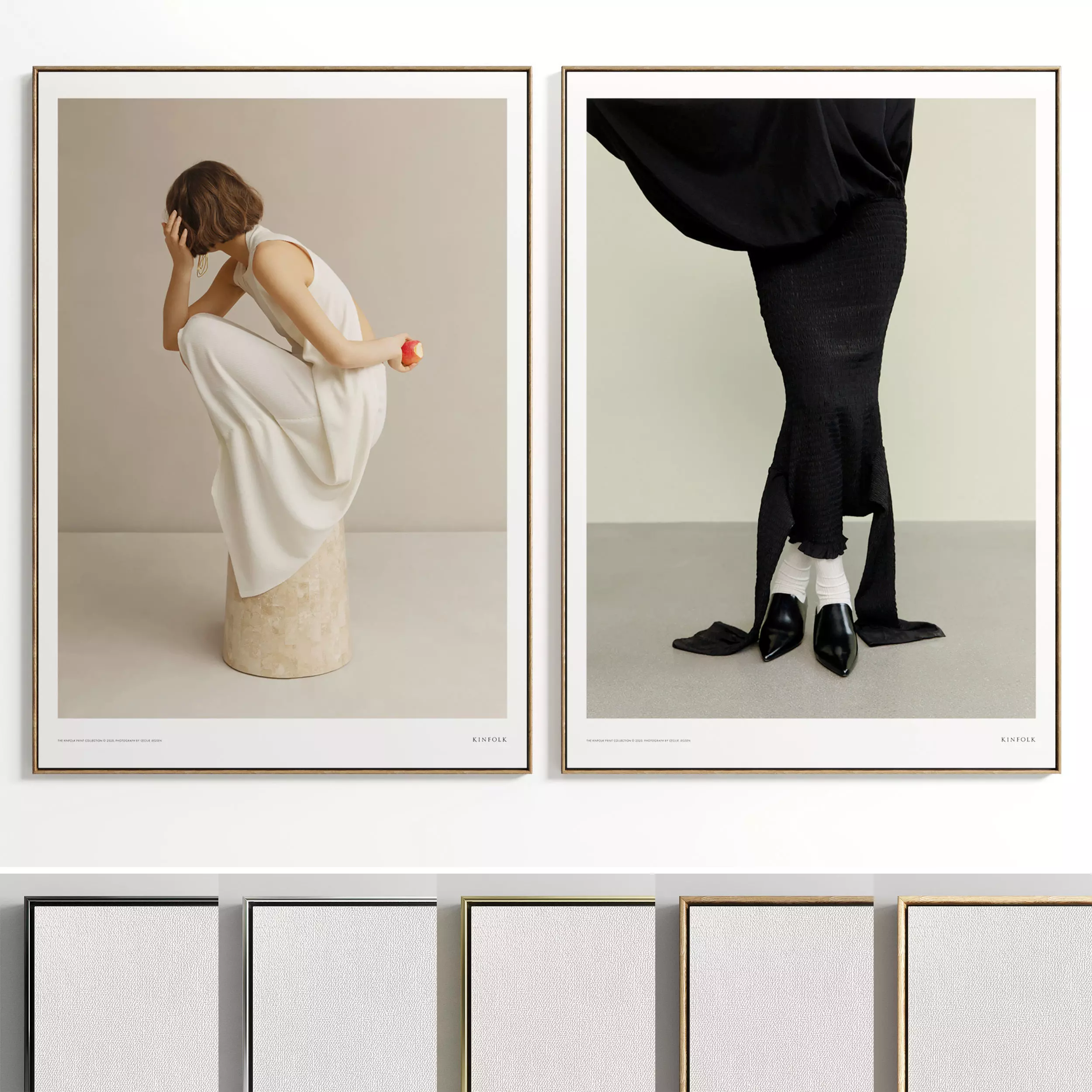 Plaster Two Photo Frame E-23 Low-poly 3D model_0