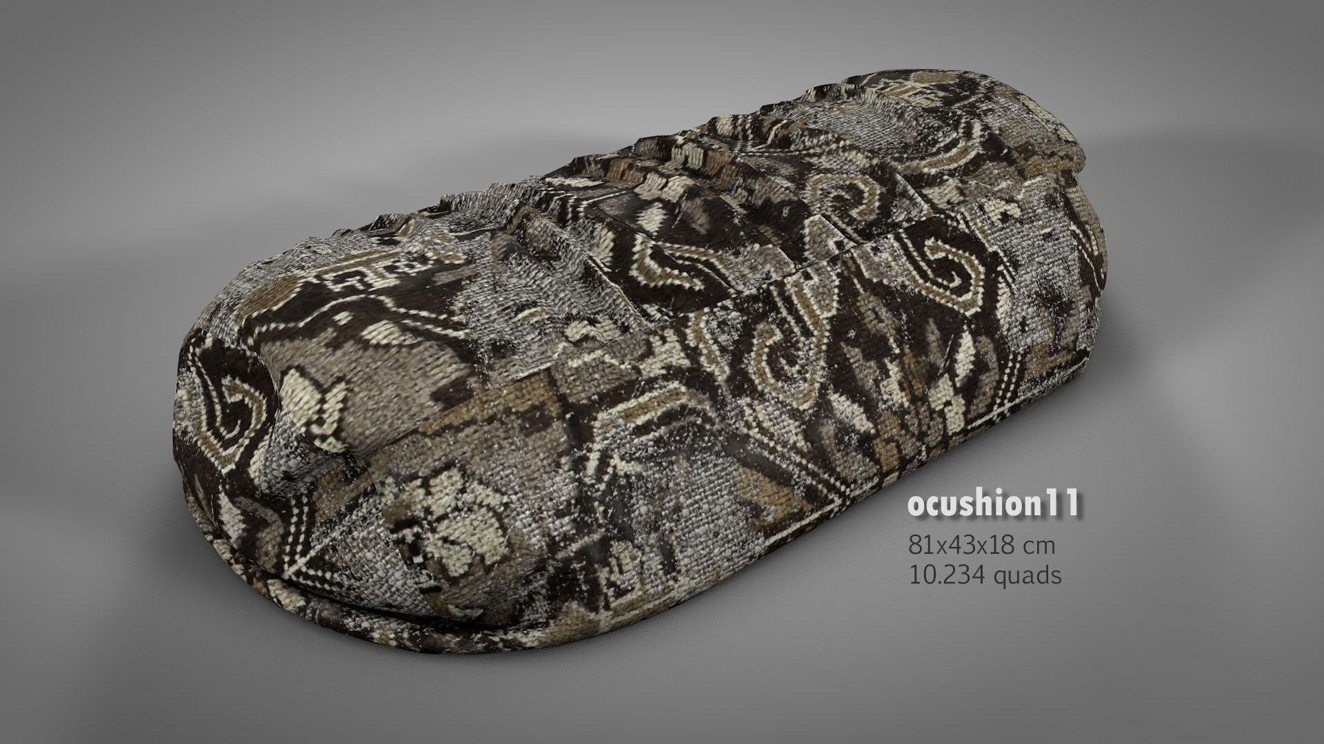 Old Floor Cushions 3D model_22